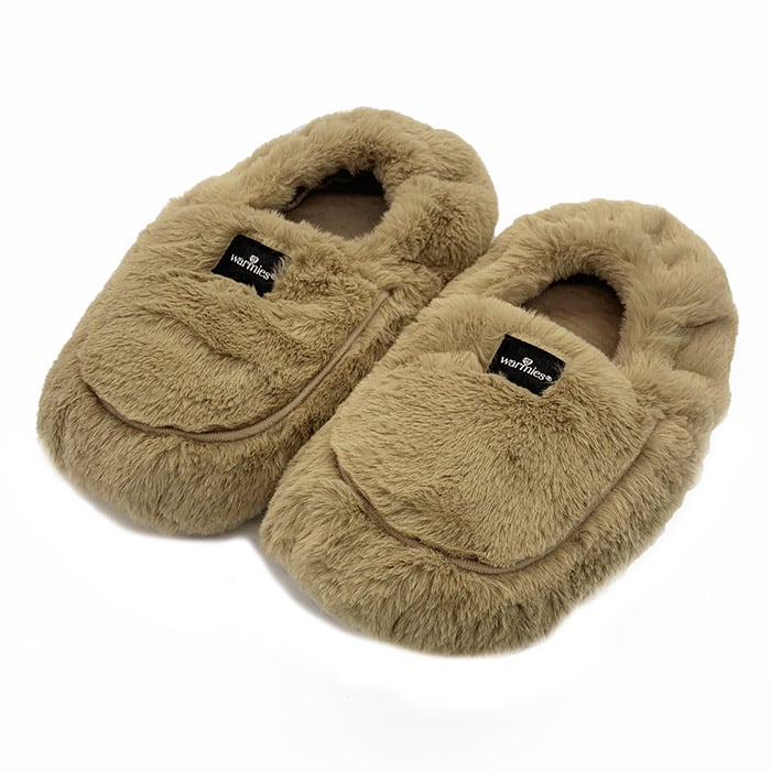 Warmies Luxurious Microwavable Slippers - Latte