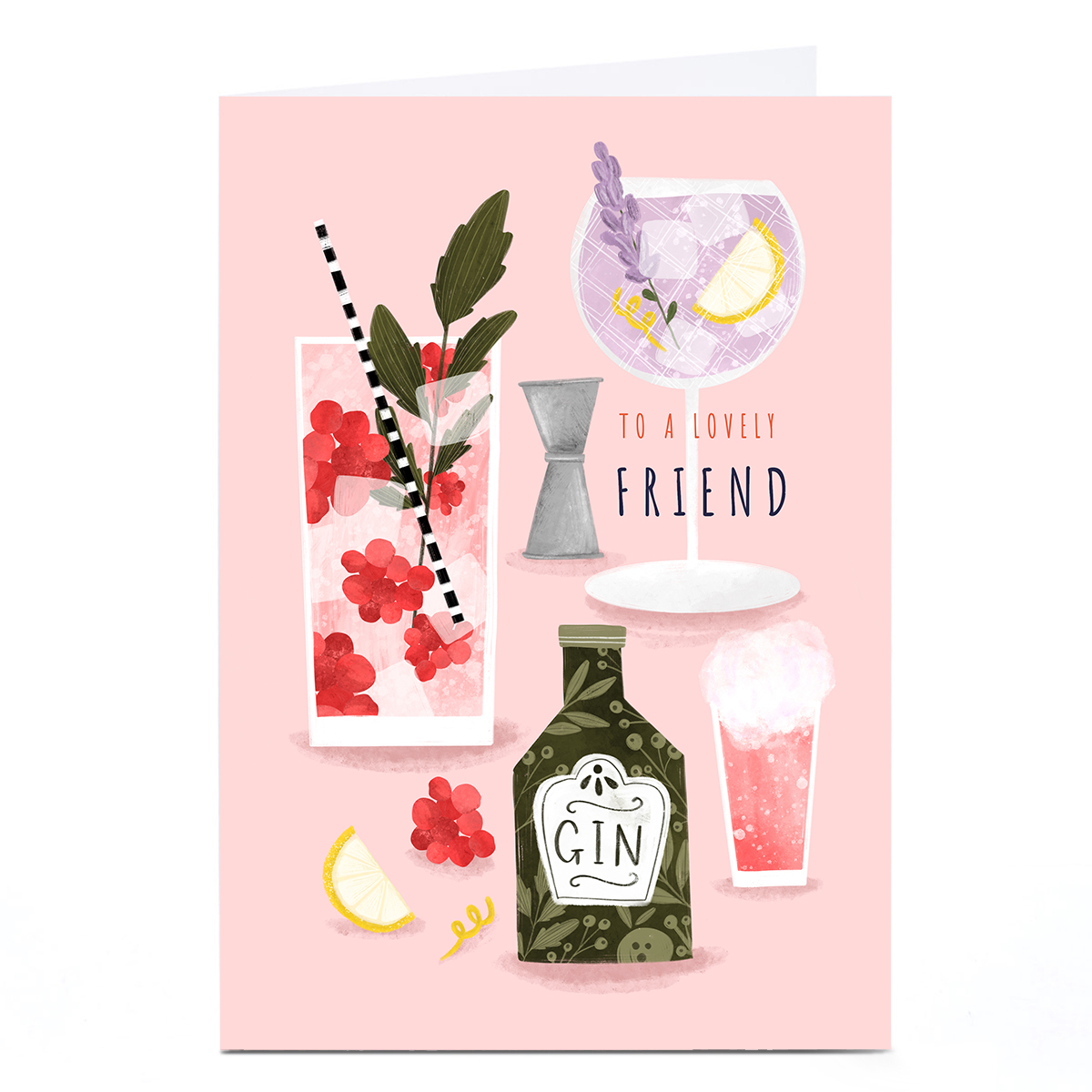 Personalised Lucy Hook Birthday Card - Gin & Cocktails