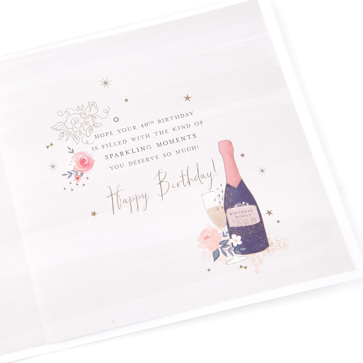 Exquisite Collection 40th Birthday Card - Any Female Recipient (Stickers Included)