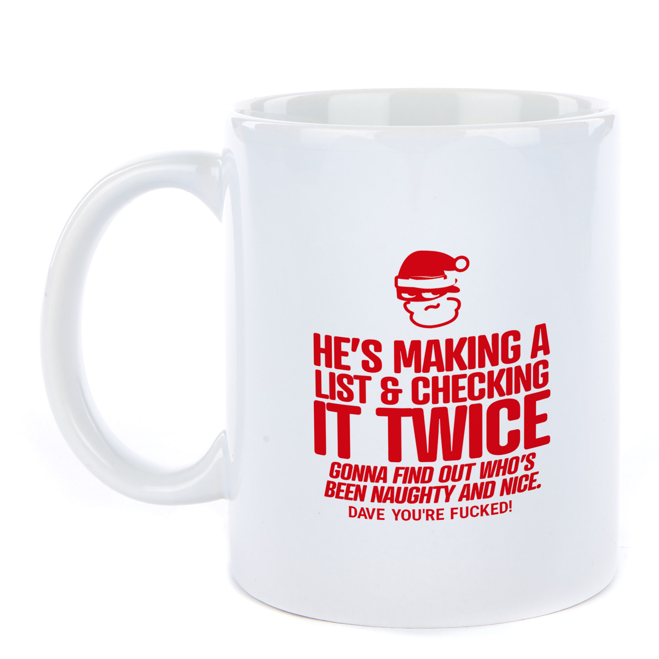 Personalised Punk Christmas Mug - He's Making A List