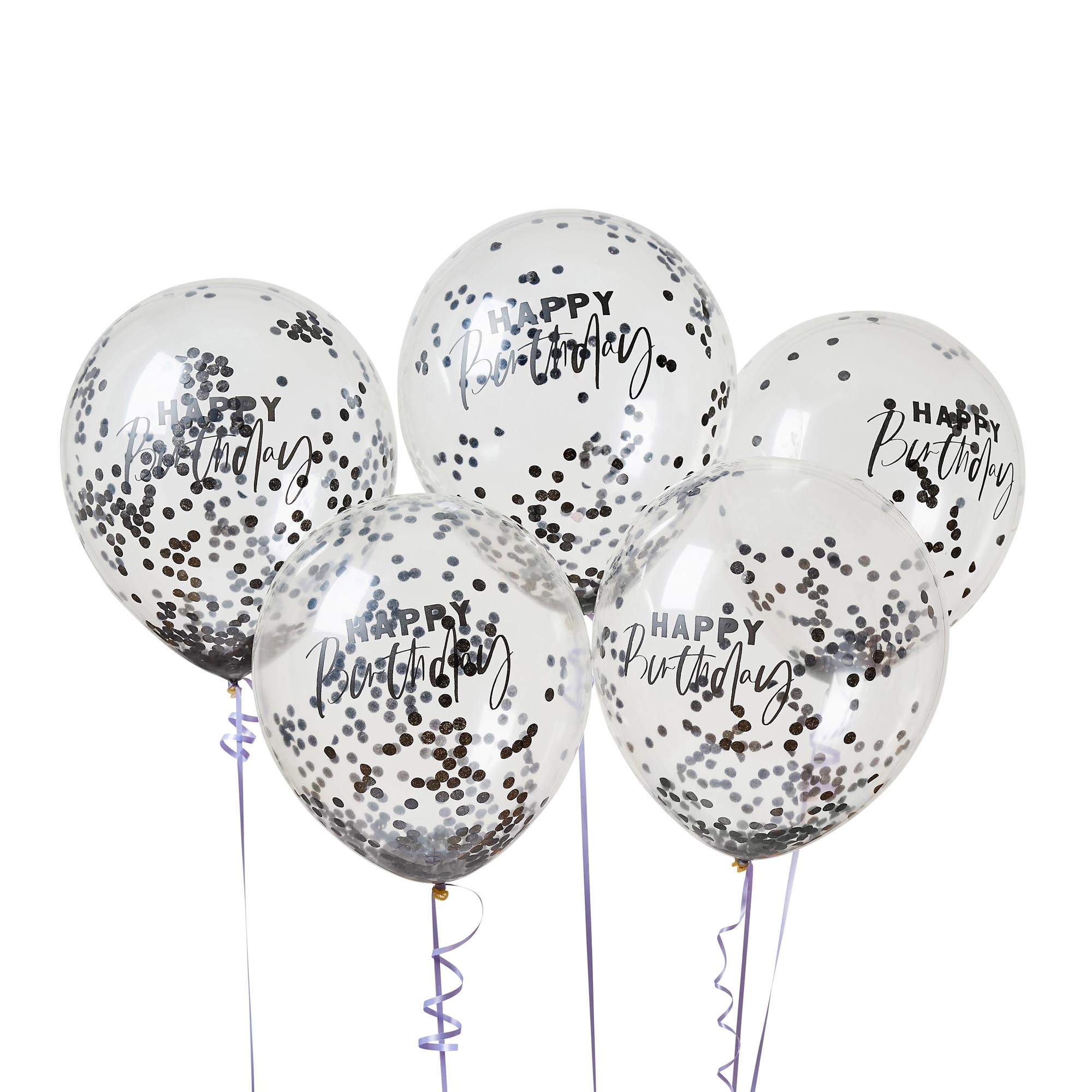 Dalmatian Happy Birthday Confetti 12-Inch Latex Balloons - Pack of 5