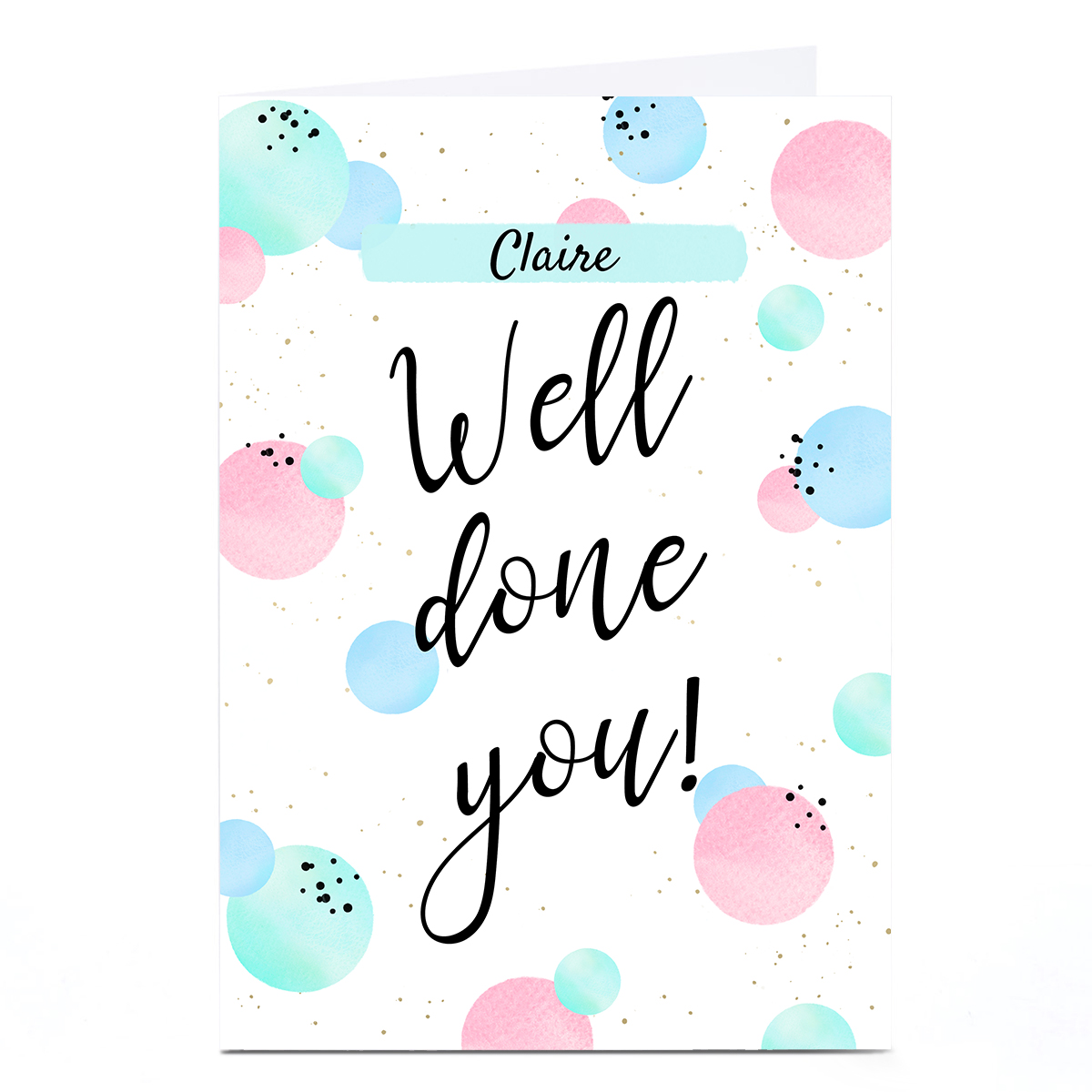 Personalised Well Done Card - Pastel Spots