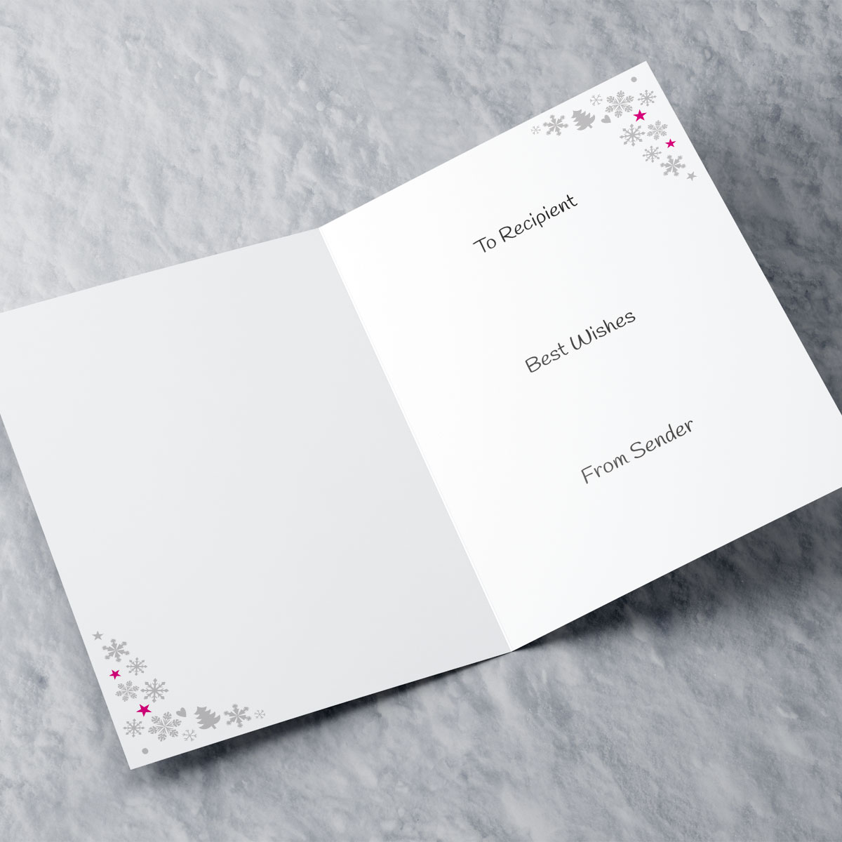 Multi Photo Christmas Card - Silver Snowflakes