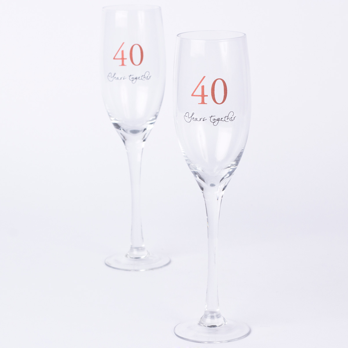 40th Wedding Anniversary Champagne Glass Set