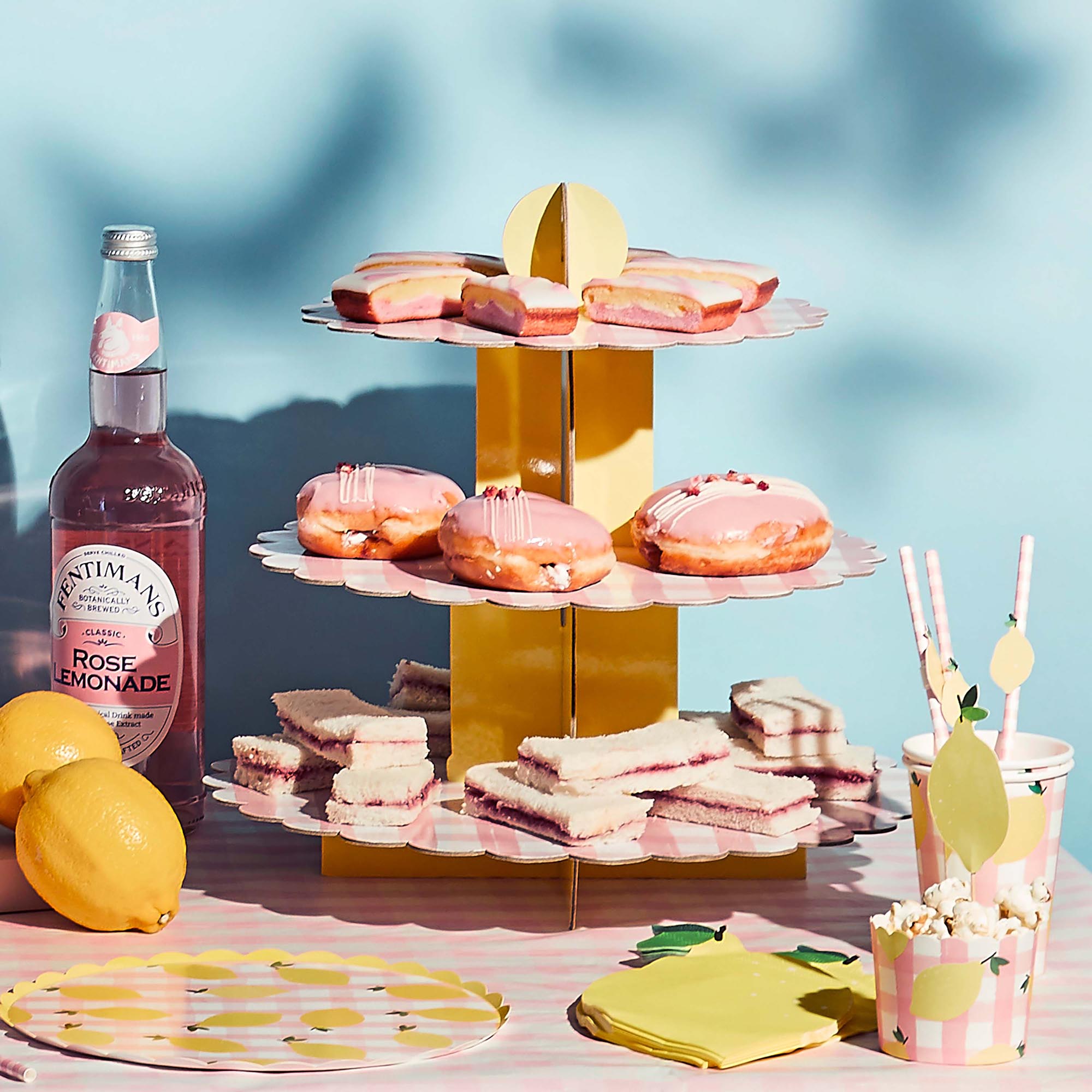 Gingham 3 Tier Cake Stand