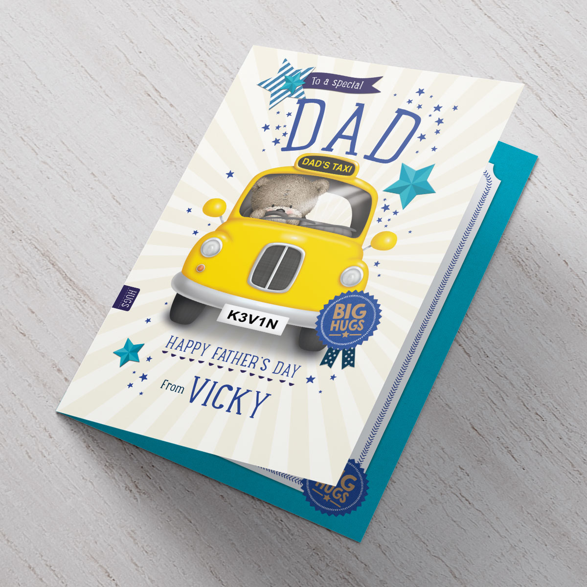 Hugs Personalised Father's Day Card - Dad's Taxi