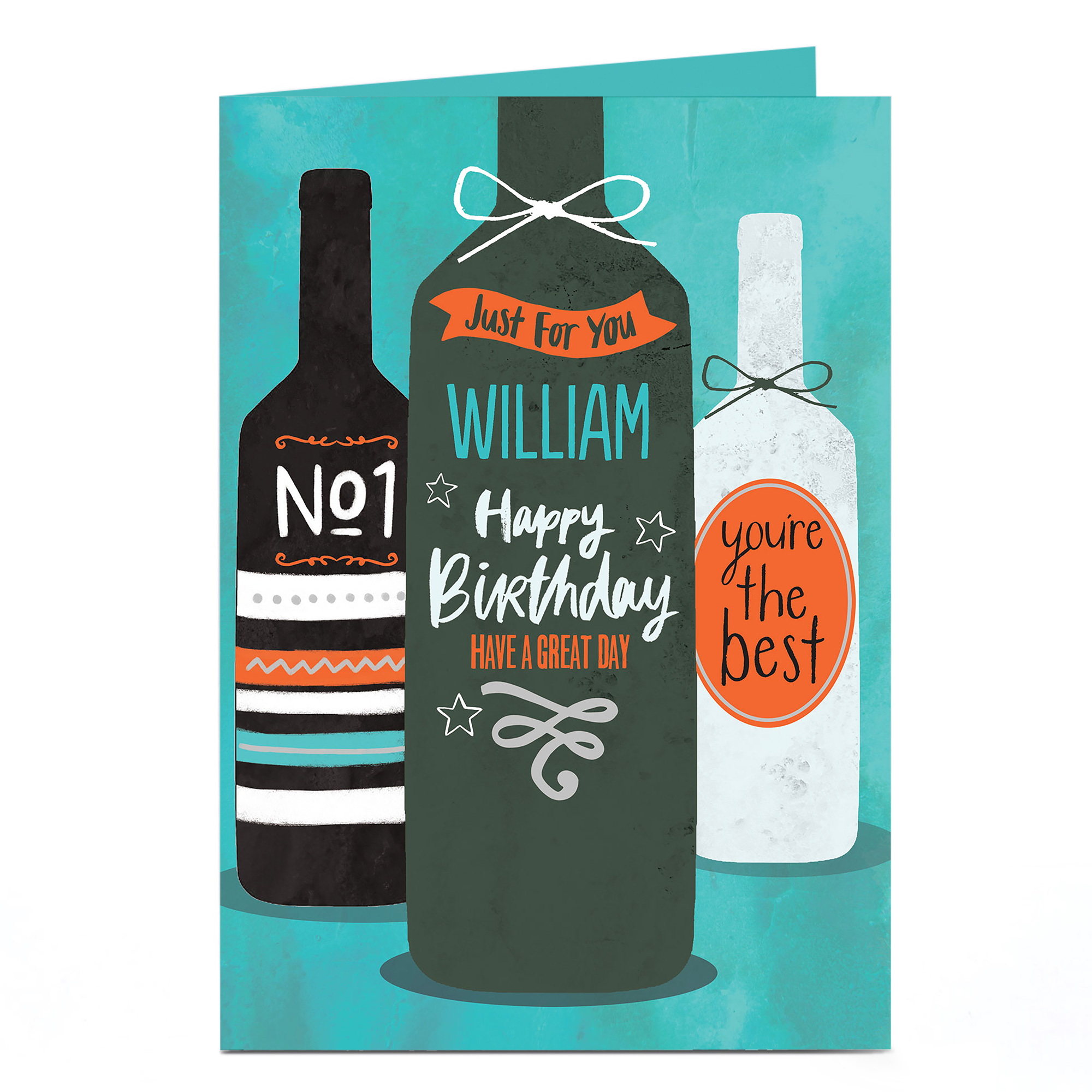 Personalised Birthday Card - Wine Bottles