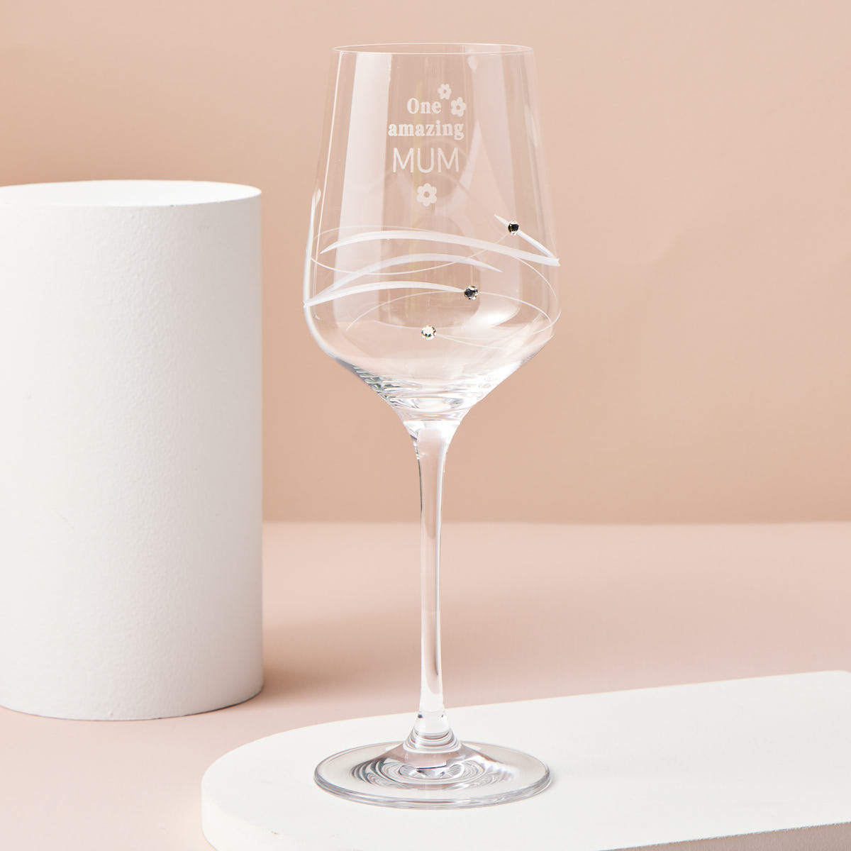 Engraved Swarovski Elements Diamante Wine Glass - One Amazing