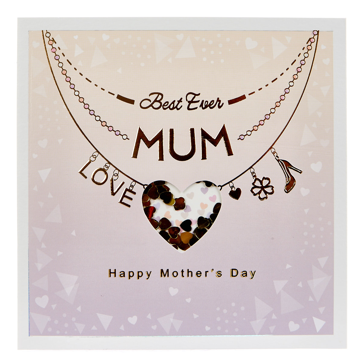 Boutique Mother's Day Card - Best Ever Mum, Gold Necklace