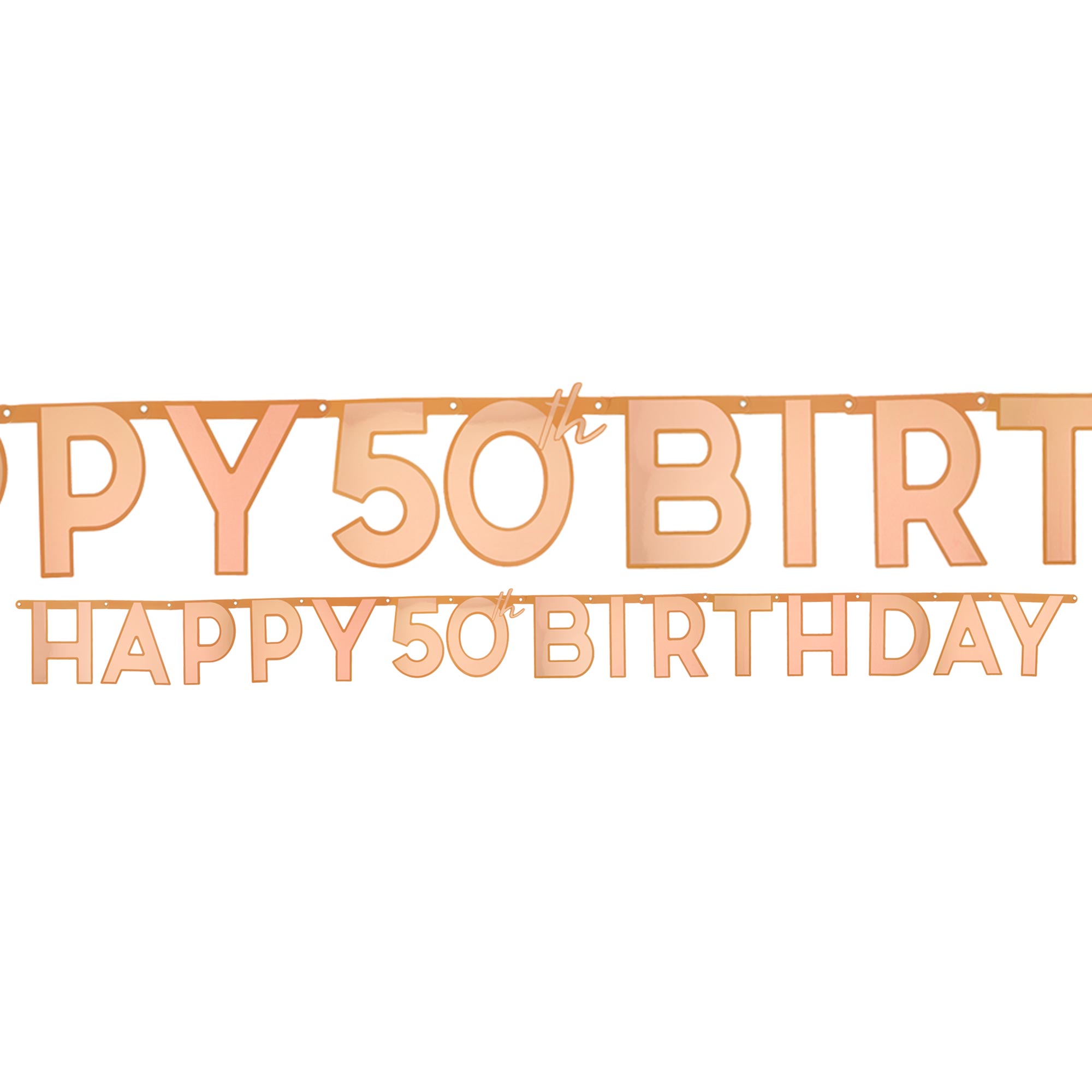 Rose Gold 50th Birthday Letter Banner