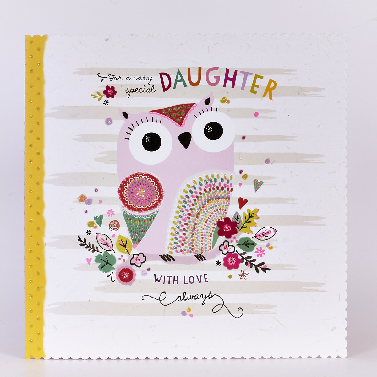 Platinum Collection Birthday Card - Daughter Owl