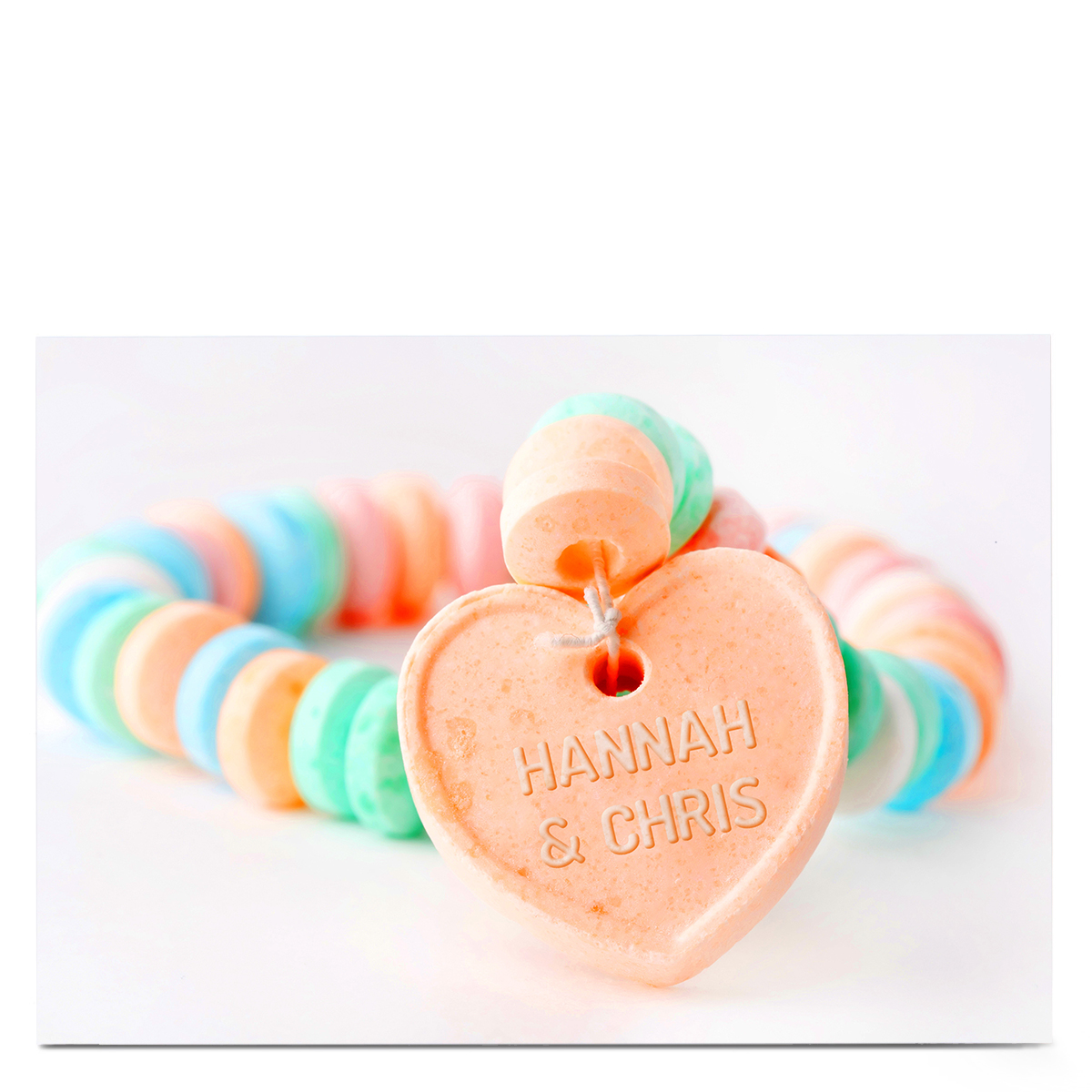 Personalised Card - Candy Heart Necklace