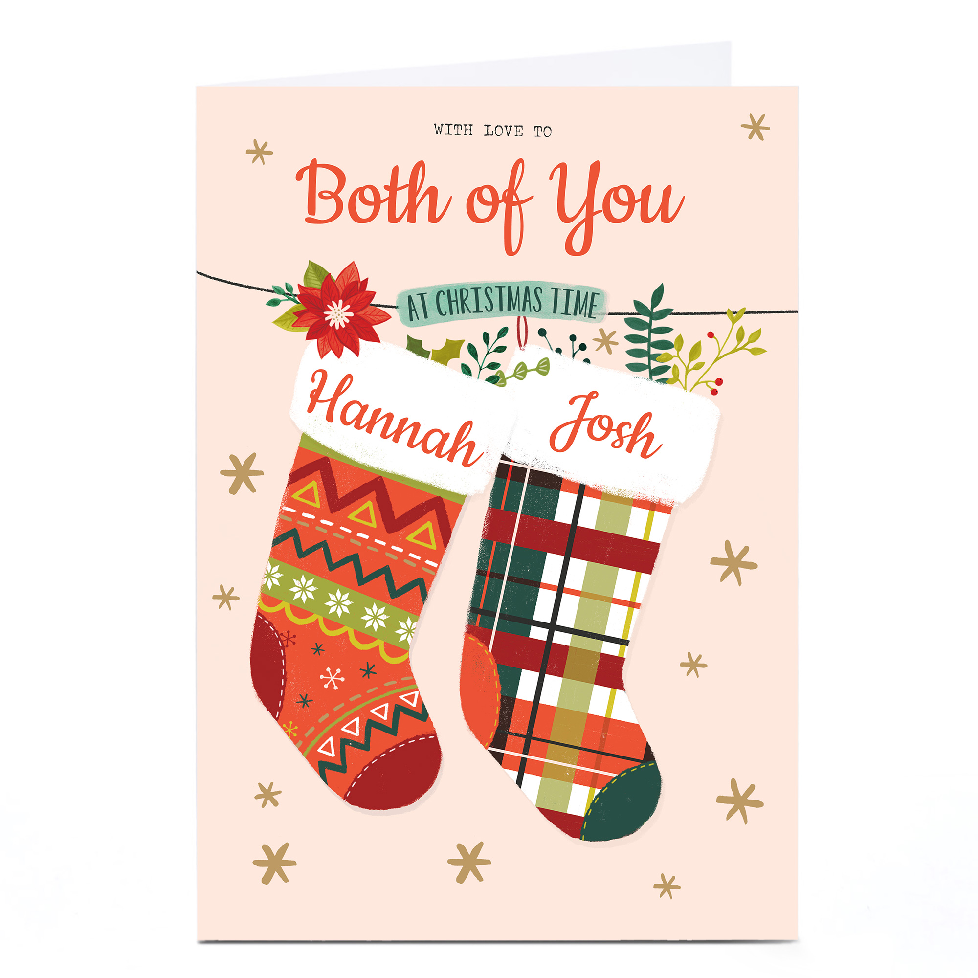 Personalised Christmas Card - Both Of You Christmas Stockings