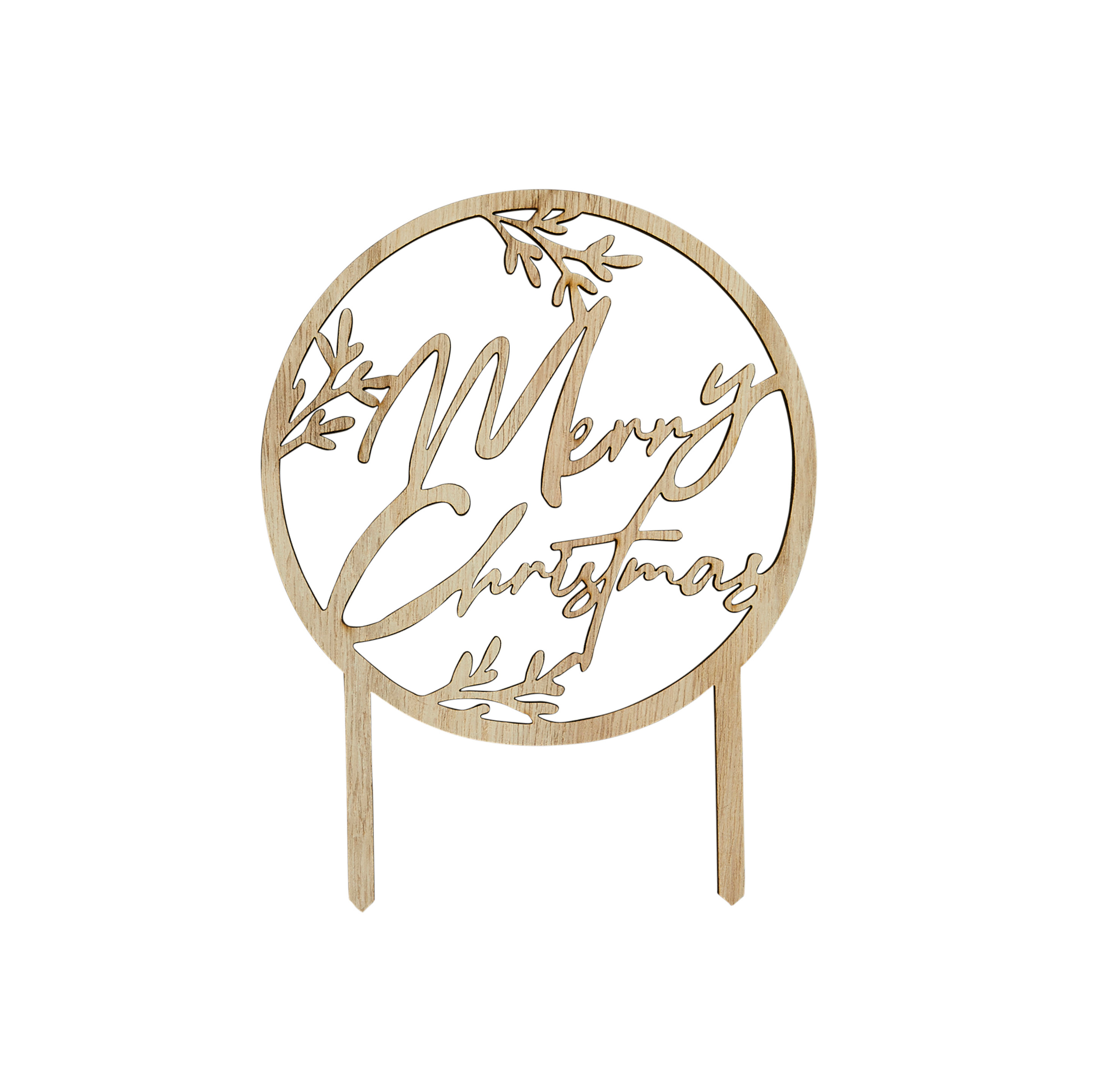 Merry Christmas Wooden Cake Topper
