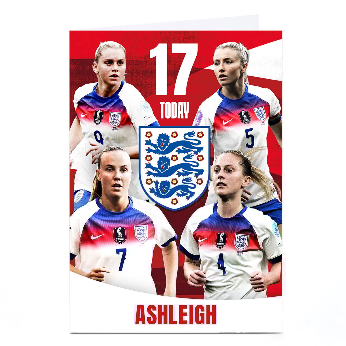 Personalised Birthday Card - Lionesses England 17 Today