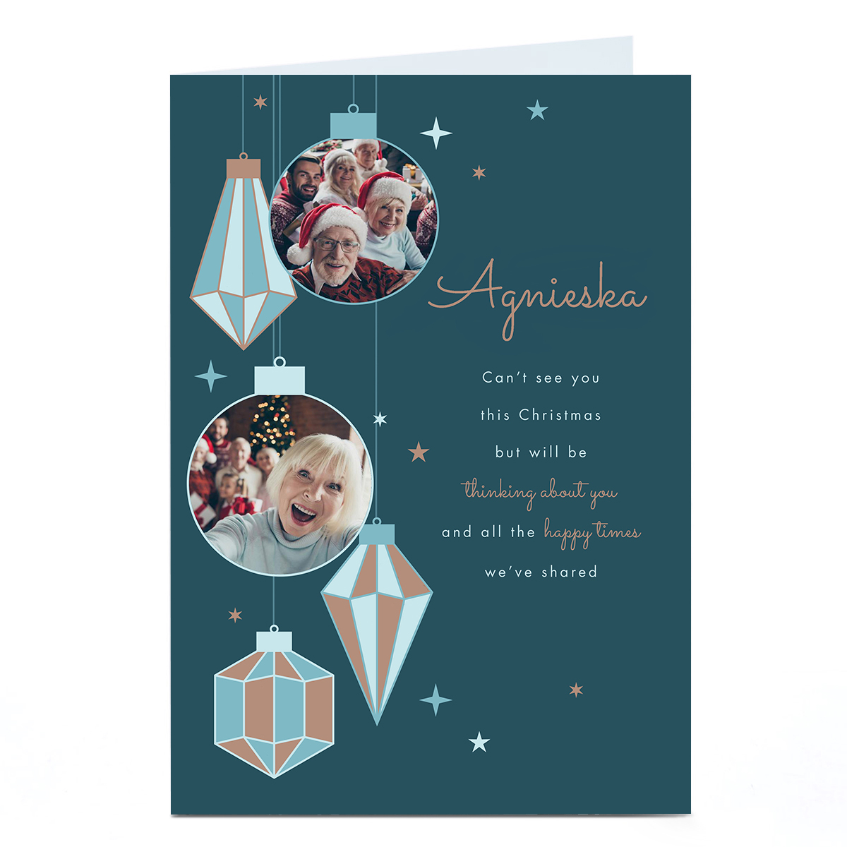 Photo Christmas Card - Baubles Thinking About You