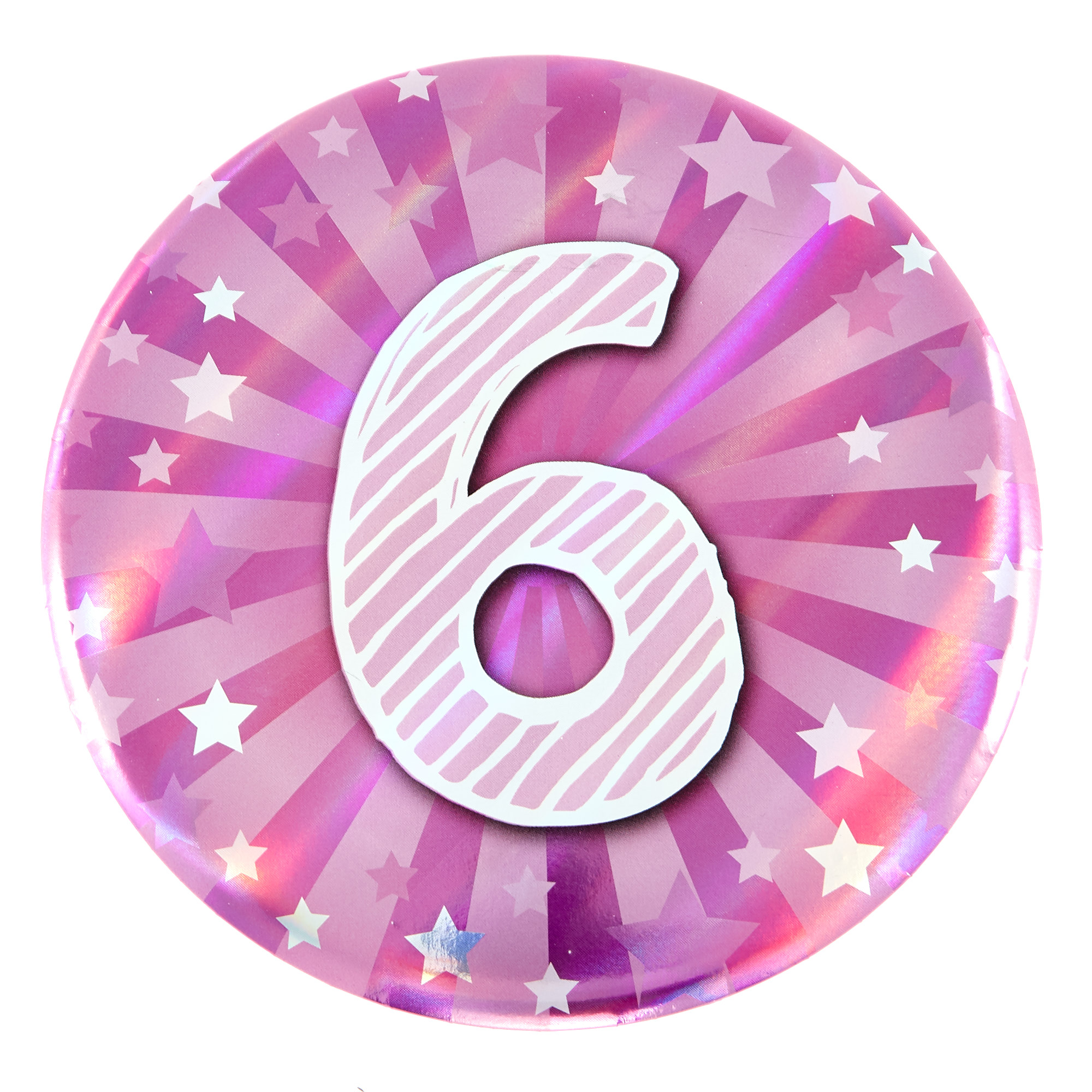 Giant 6th Birthday Badge - Pink