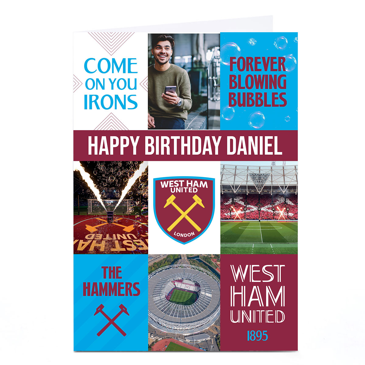 Photo Football Birthday Card - West Ham United
