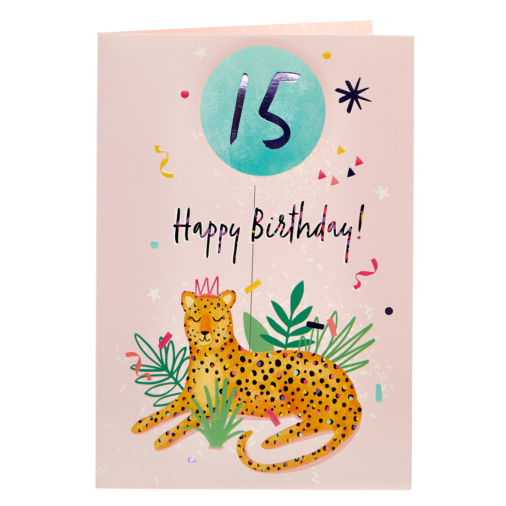 15th Birthday Card - Leopard