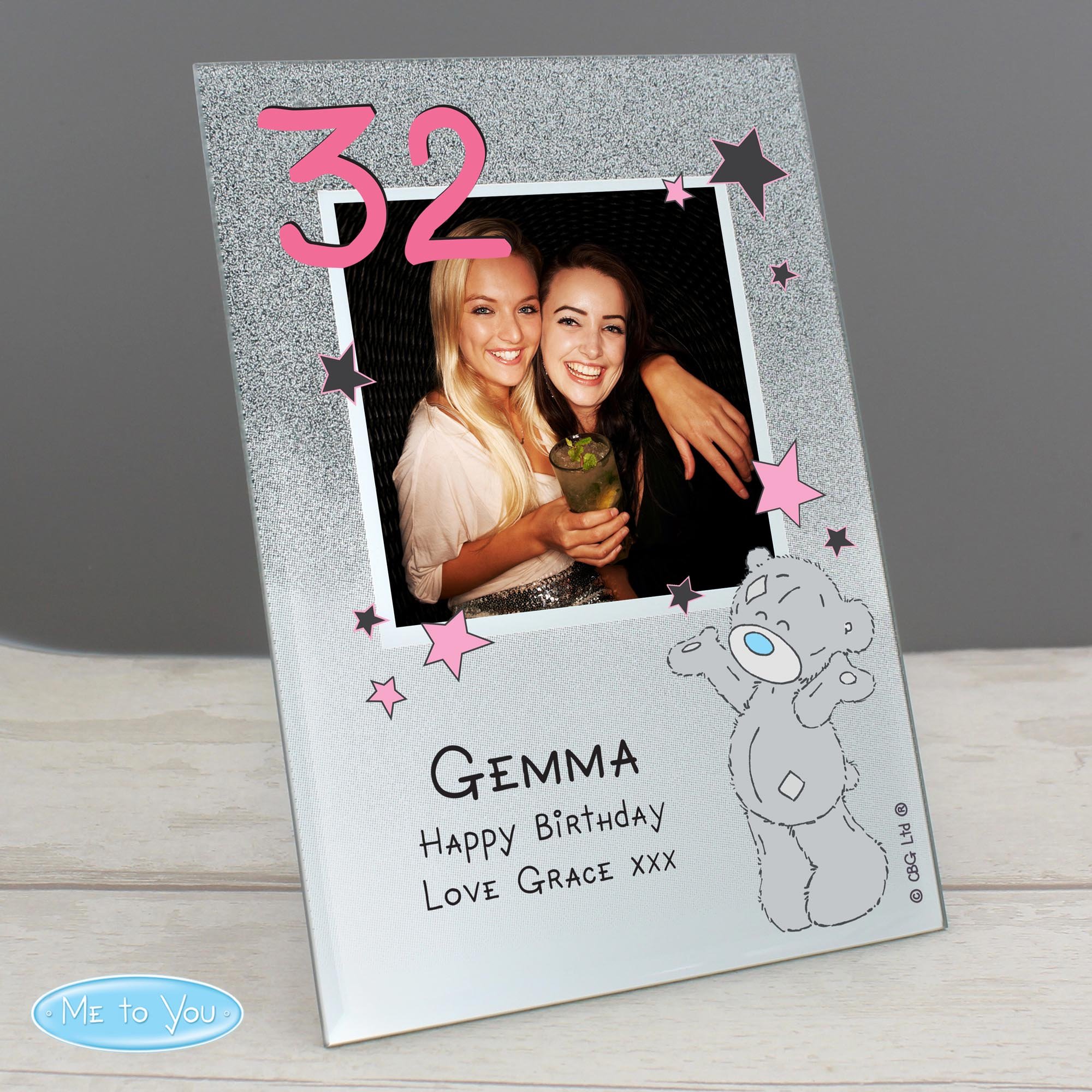 Personalised Me To You Sparkle & Shine Glitter Glass Photo Frame