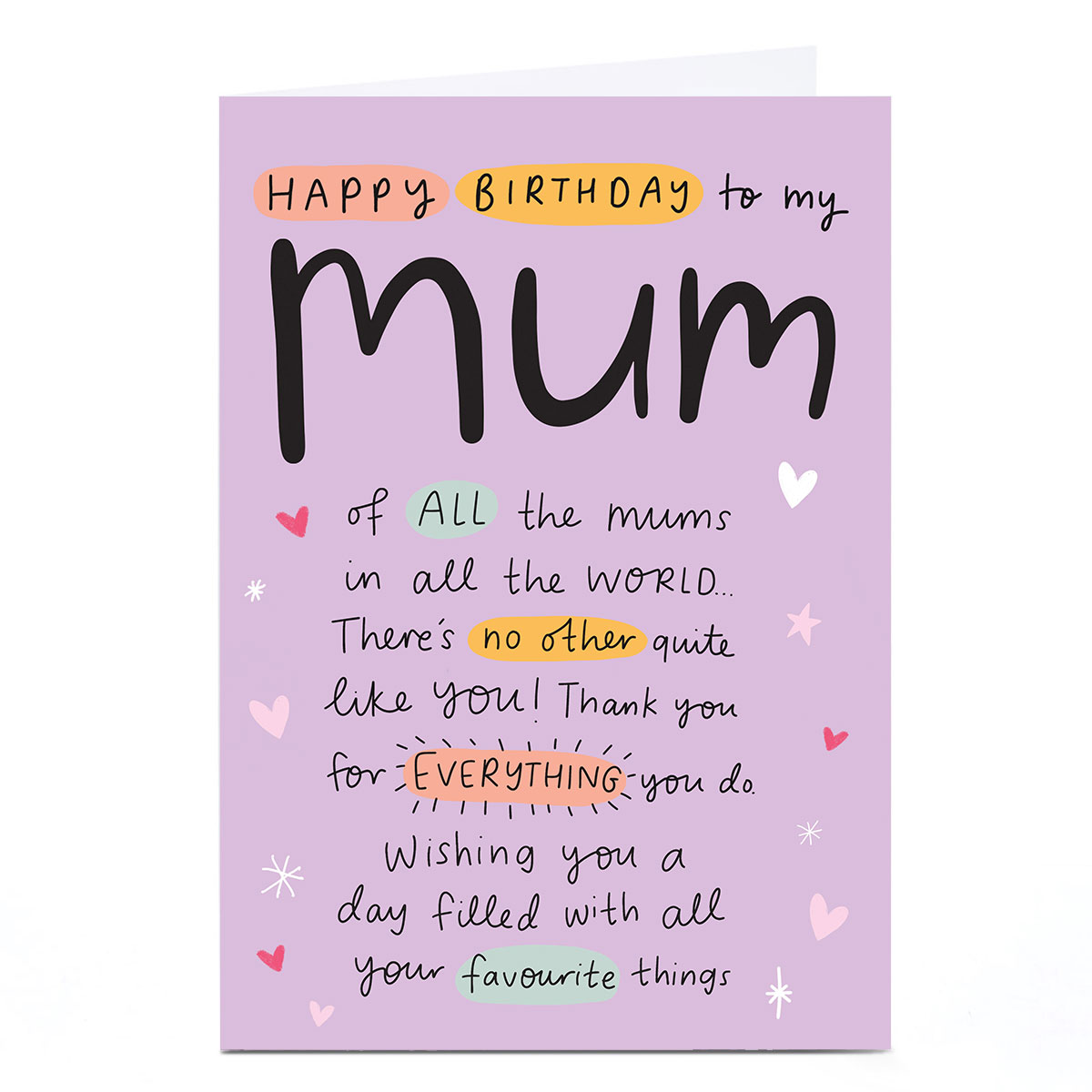 Birthday Card - No Other Like You, Mum