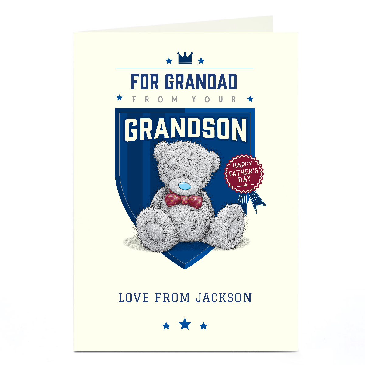 Personalised Tatty Teddy Father's Day Card - From your Grandson