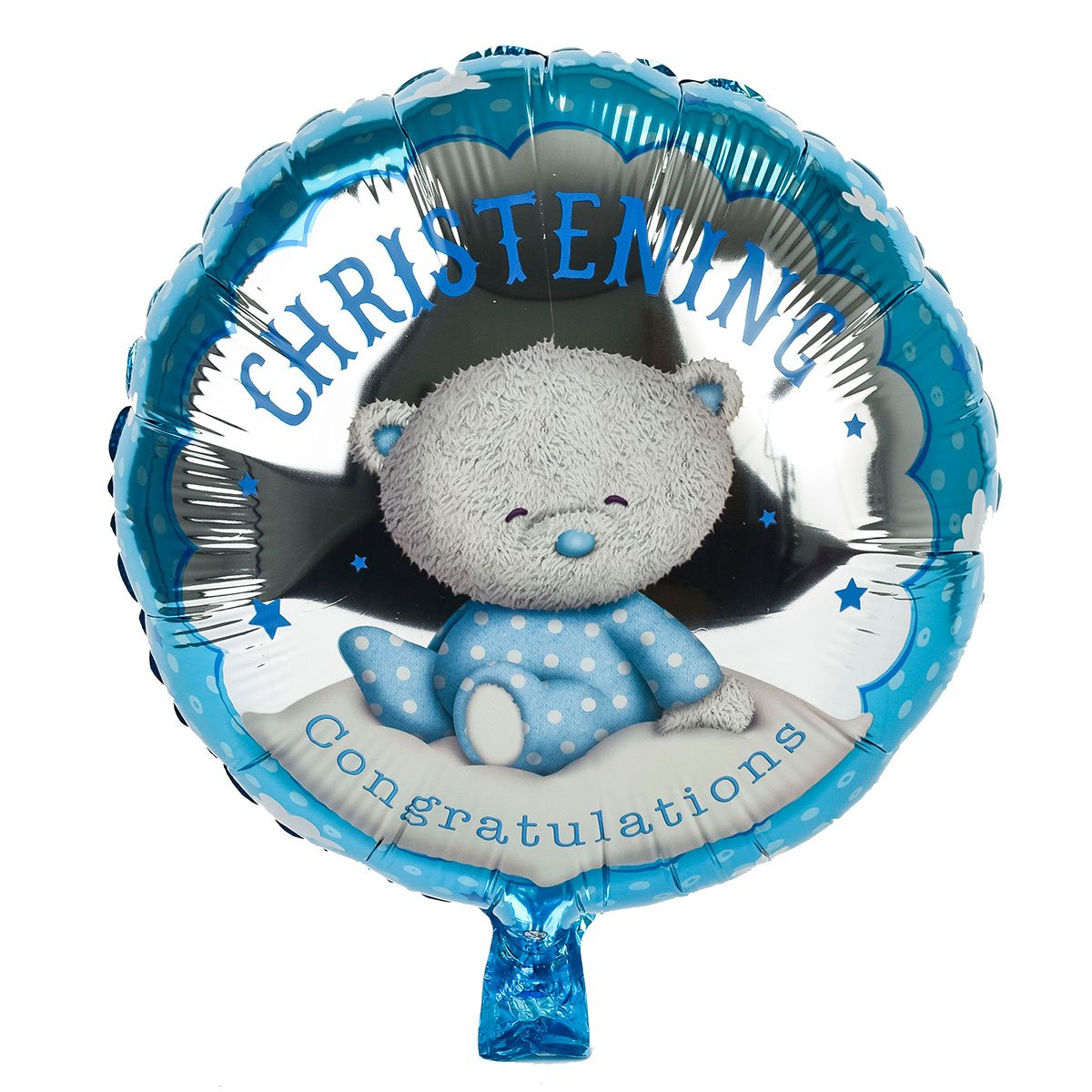 Hugs Blue Christening Foil Helium Balloon, Blue