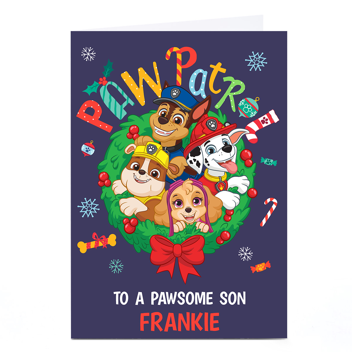 Personalised Paw Patrol Christmas Card - Son