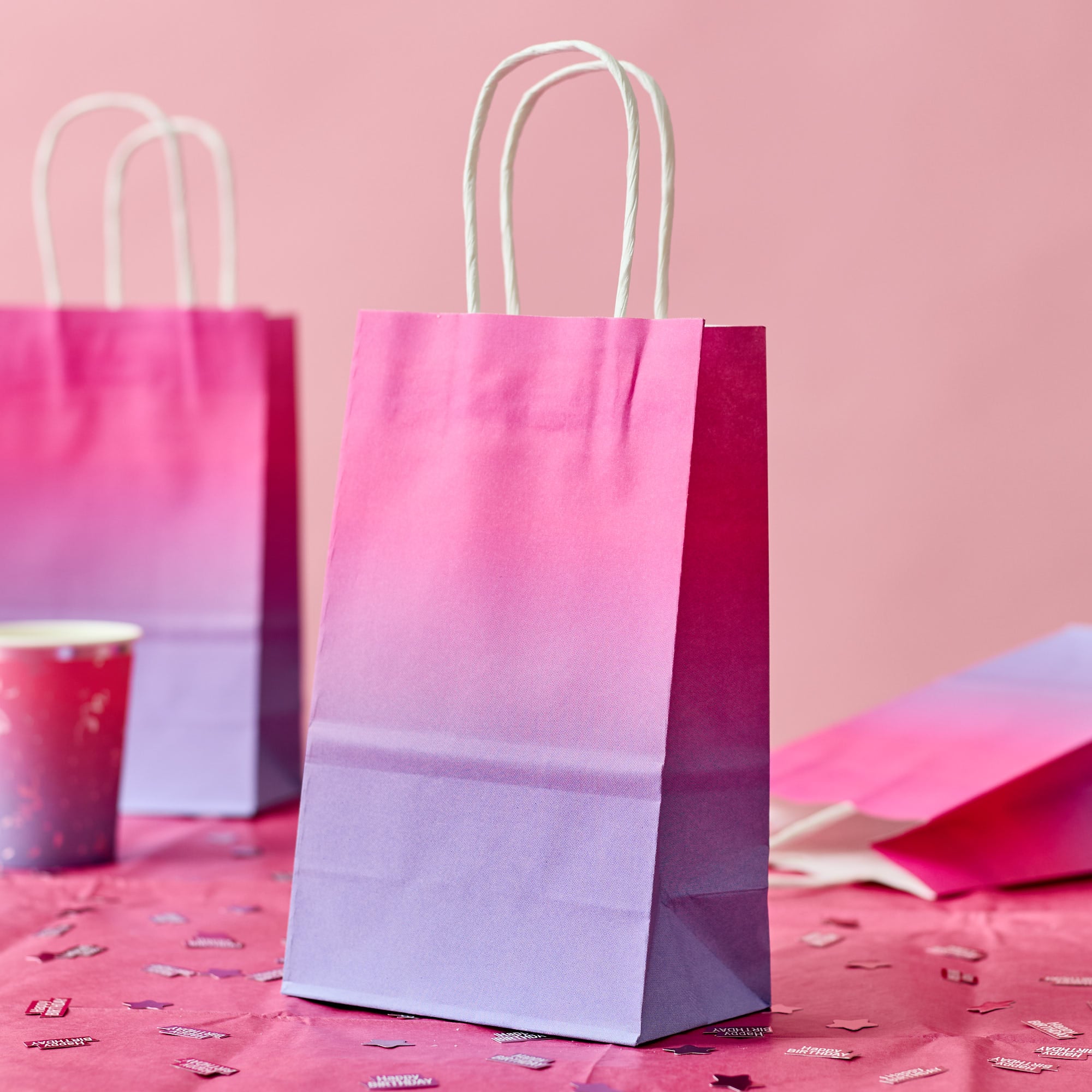 Pink Ombre Party Bags - Pack of 10