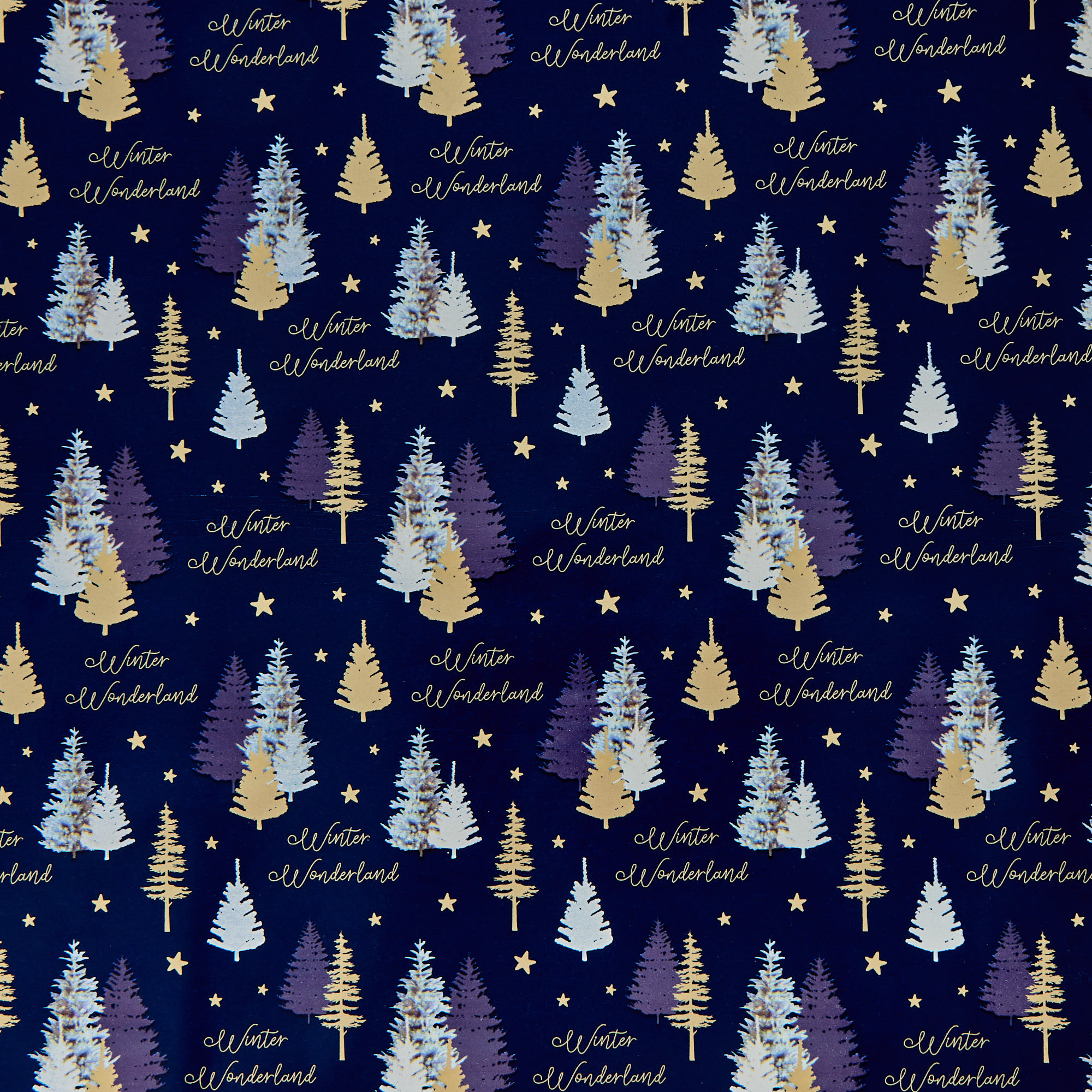 Navy & Gold Christmas Wrapping Paper - 3 Rolls