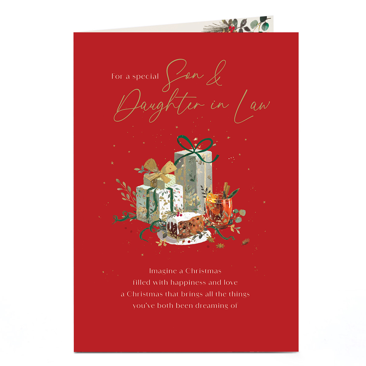 Christmas Card - Festive Food and Drink, Son & Daughter In Law