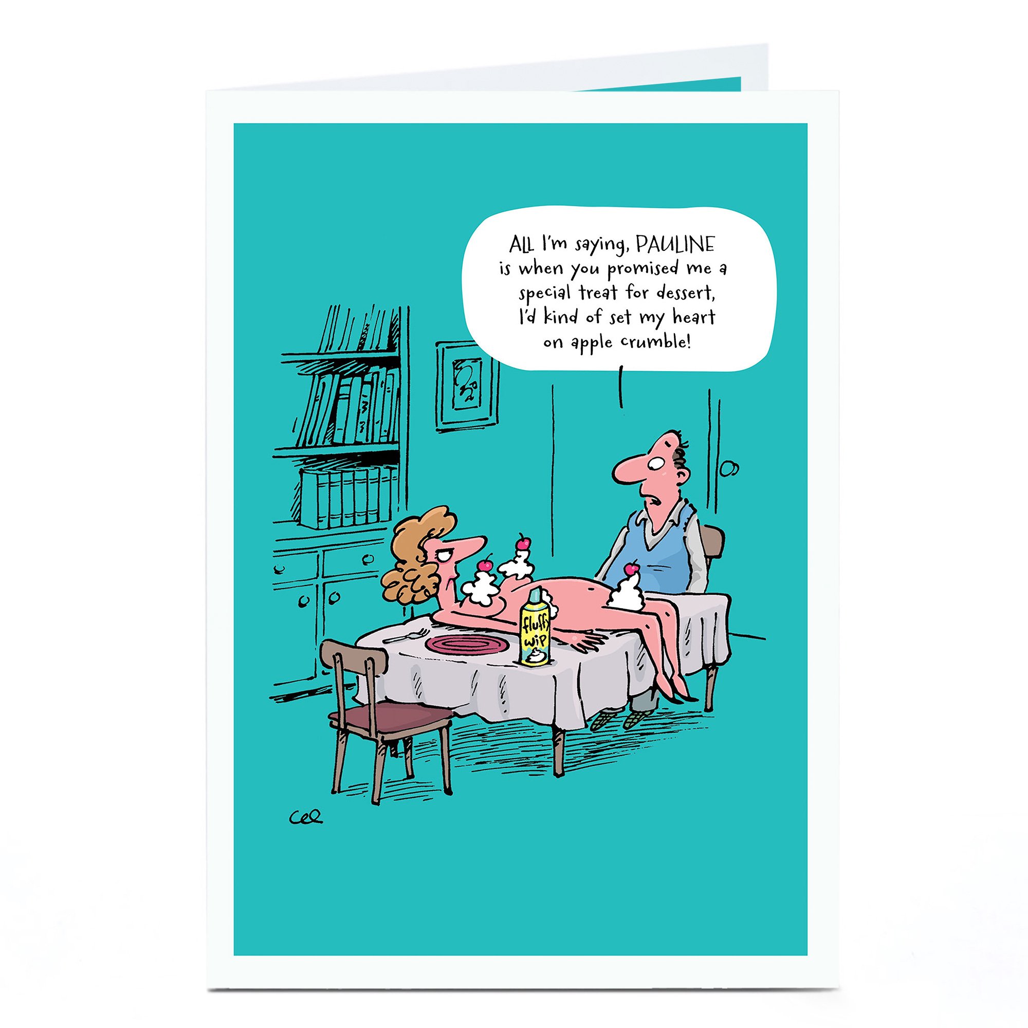 Personalised Card - Treat For Dessert Cartoon