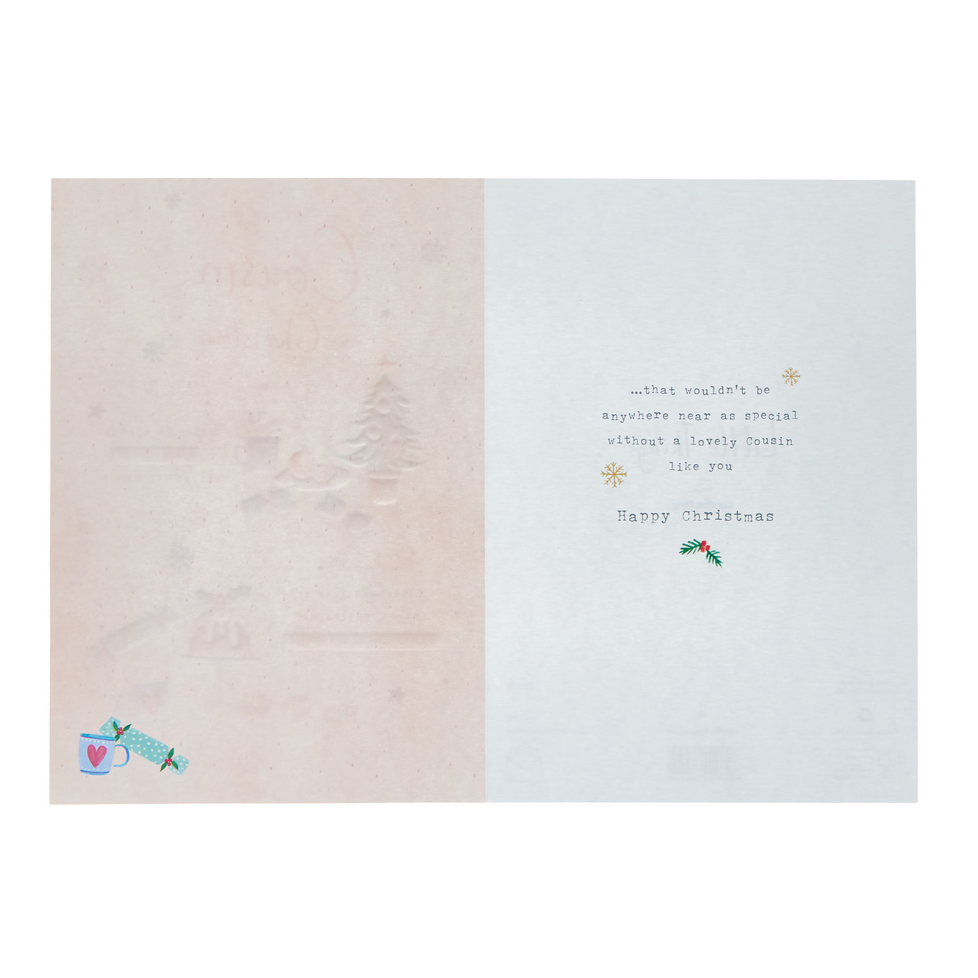 Just For You Cousin Festive Fun Christmas Card