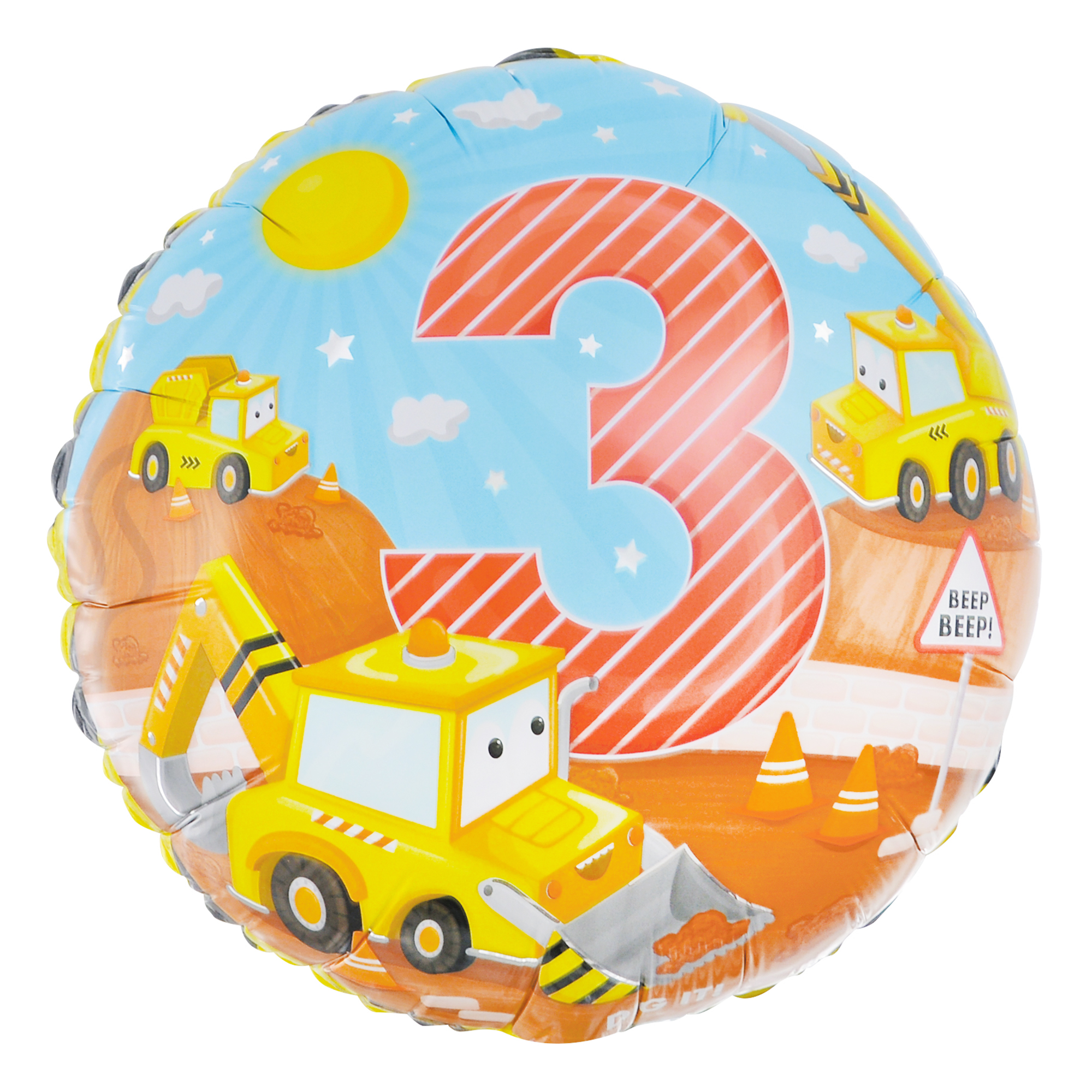 Diggers 3rd Birthday 18-Inch Foil Helium Balloon 