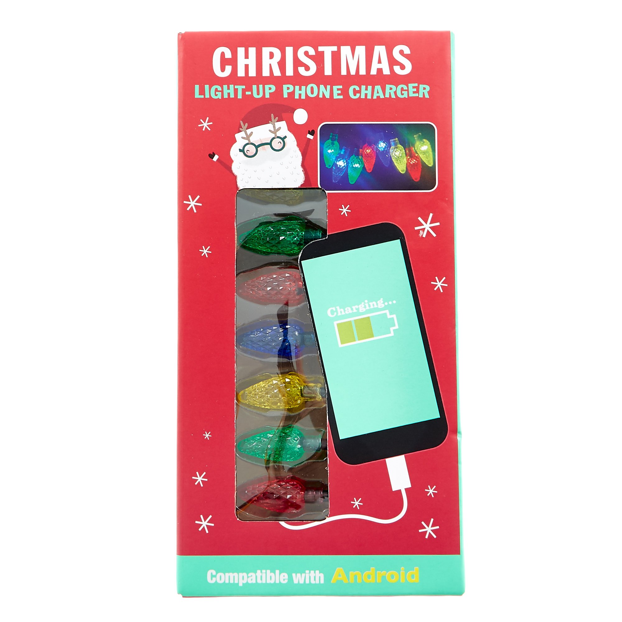 USB Christmas Light-Up Phone Charger - Android