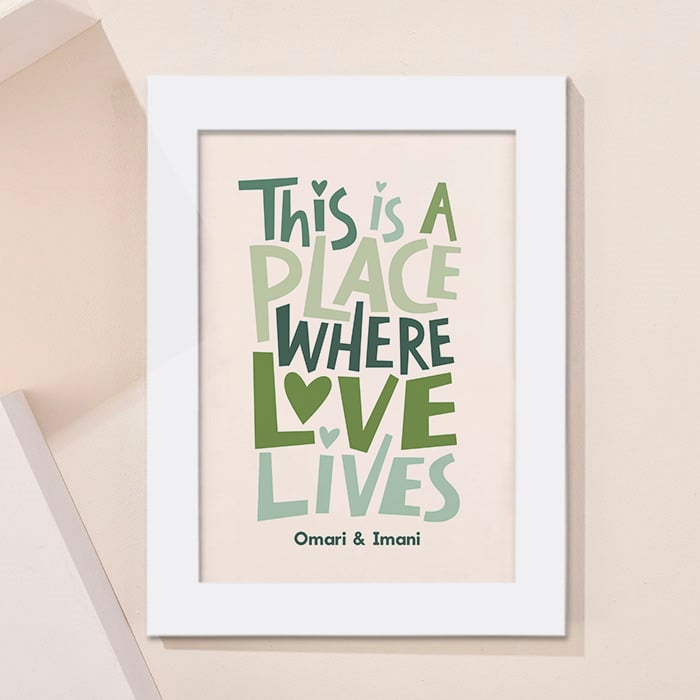 Personalised This Is A Place Where Love Lives Framed Print
