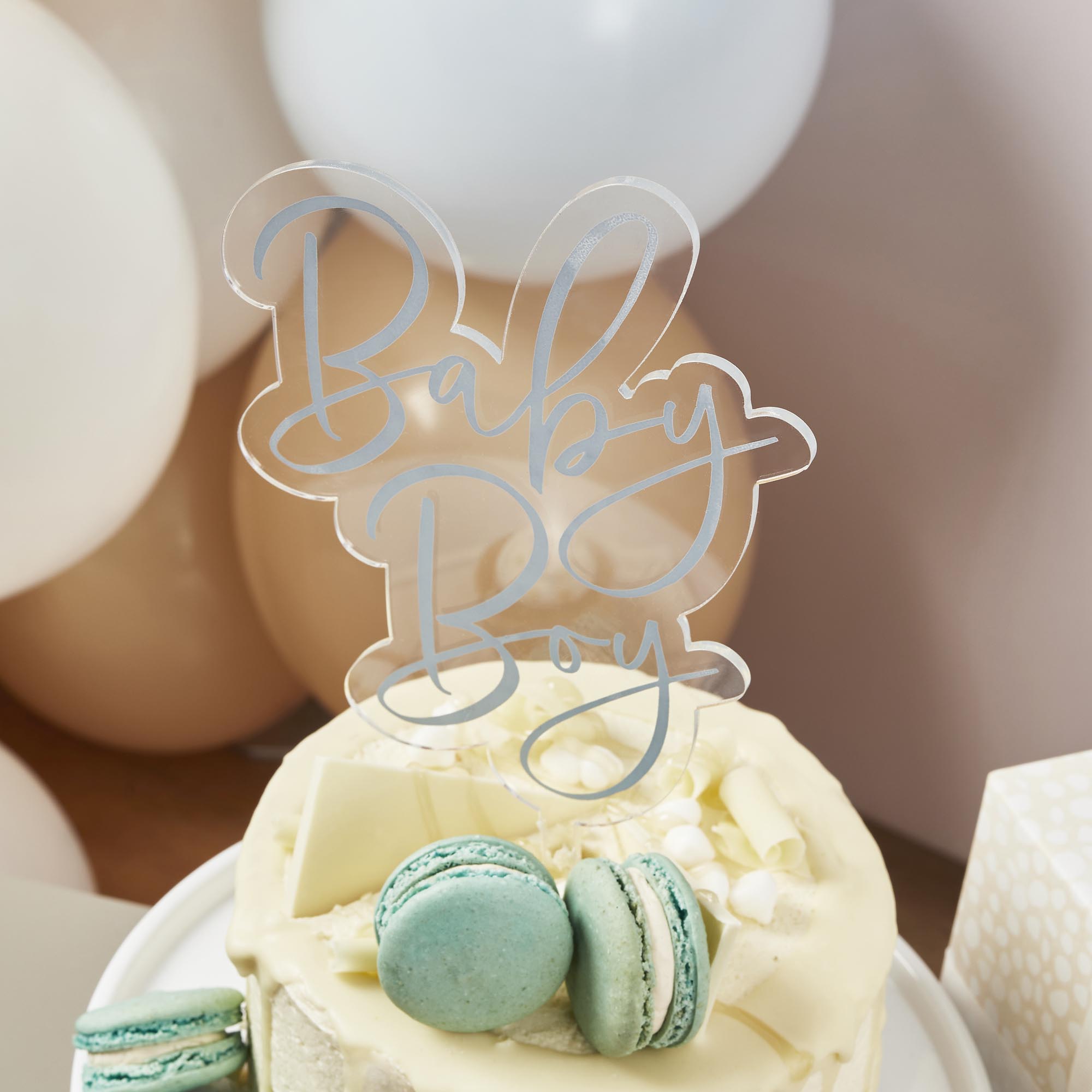 Blue Baby Boy Acrylic Cake Topper