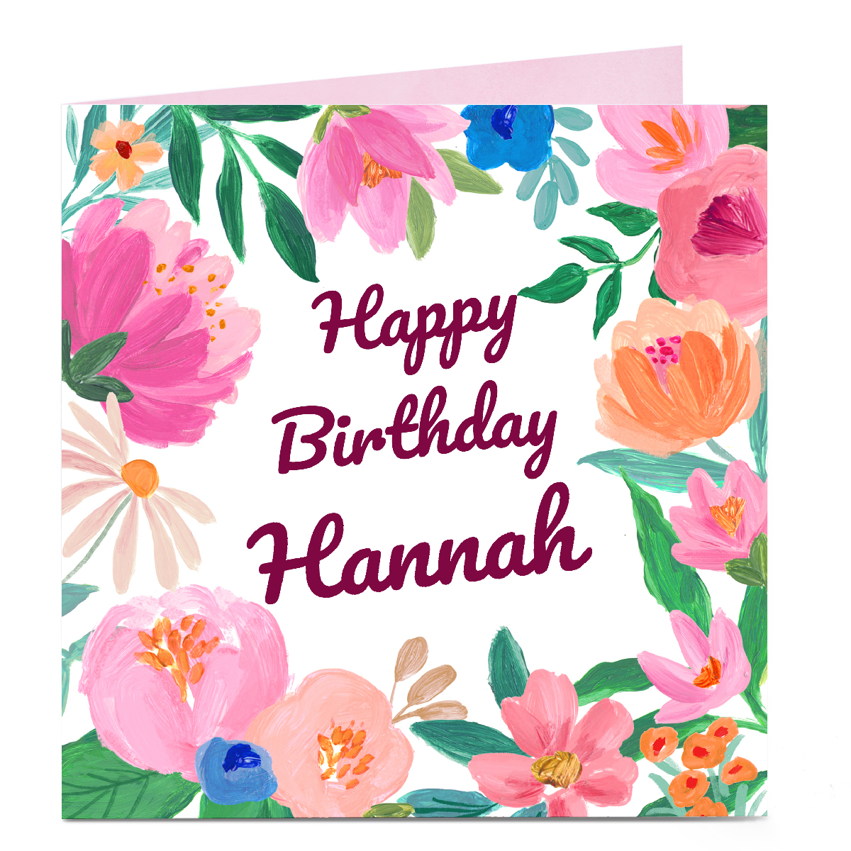 Personalised Birthday Card - Spring Flowers, Any Name