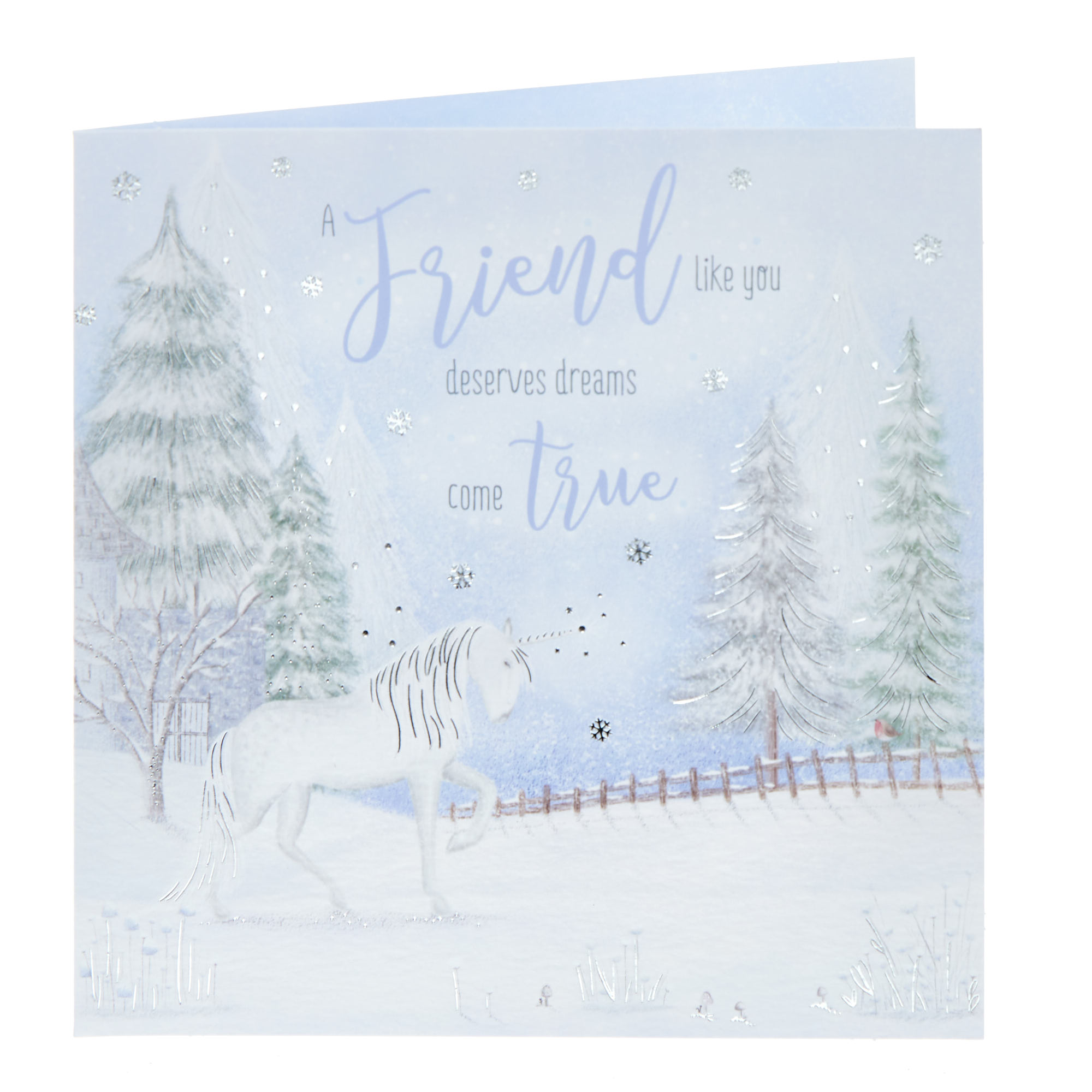 Friend Unicorn Foiletti Christmas Card