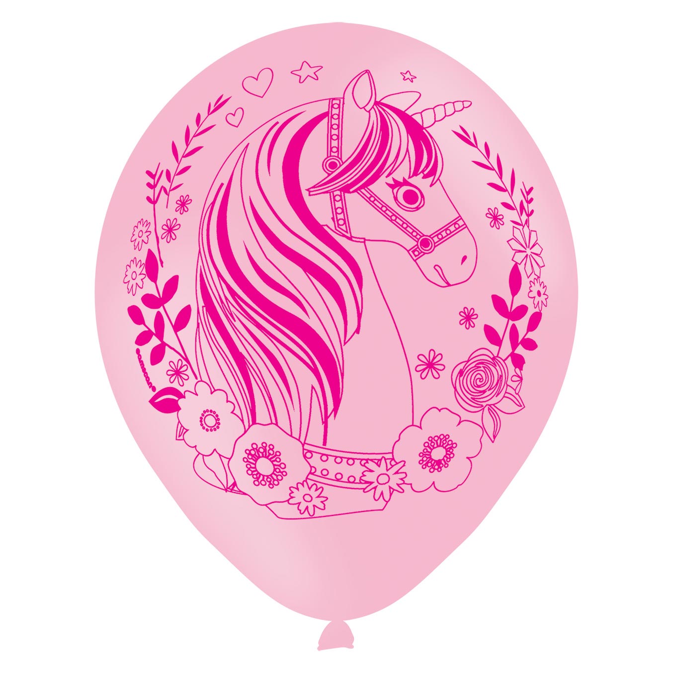 Pink Unicorn Latex Balloons - Pack of 6