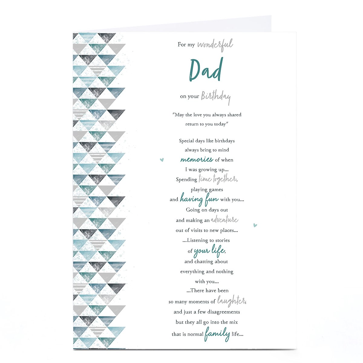 Personalised Birthday Card - Sentimental Love You Always Shared, Dad