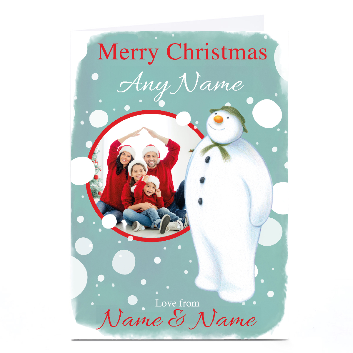 Photo Upload Snowman Christmas Card - Any Name