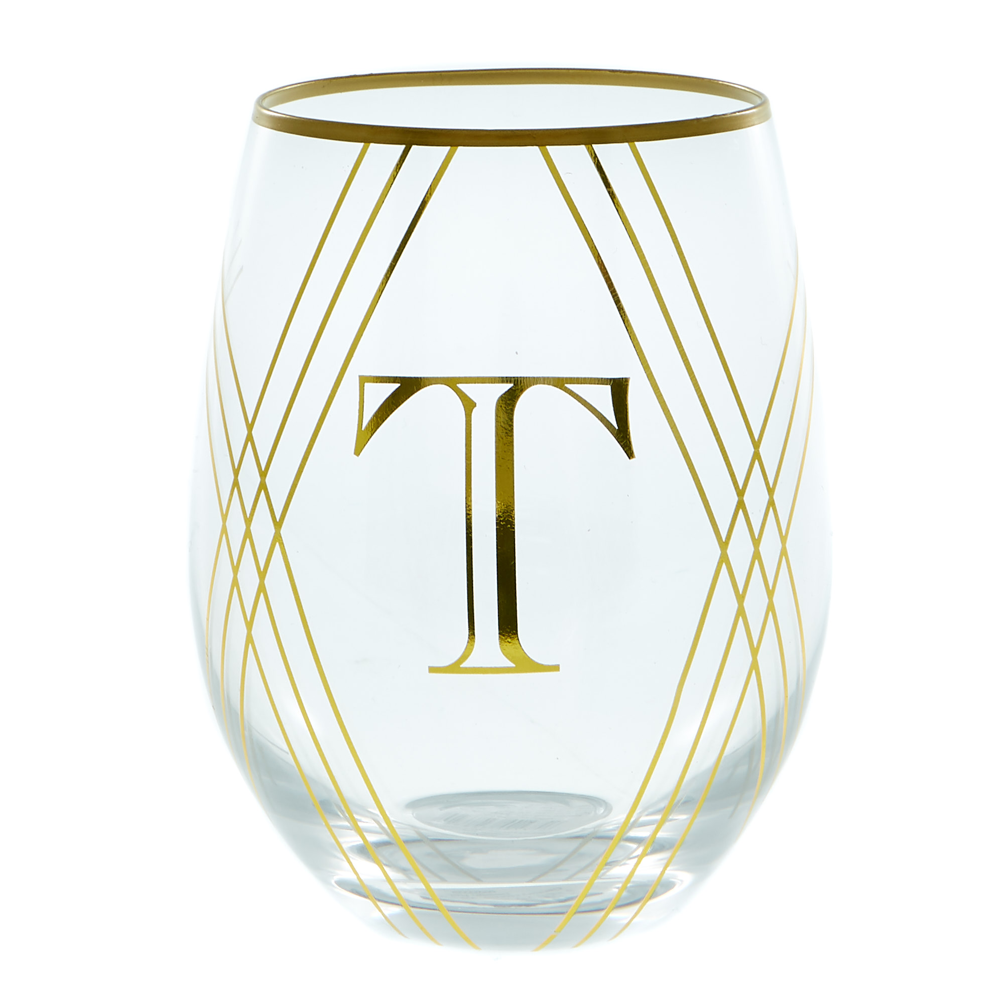 Letter T Glass Tumbler