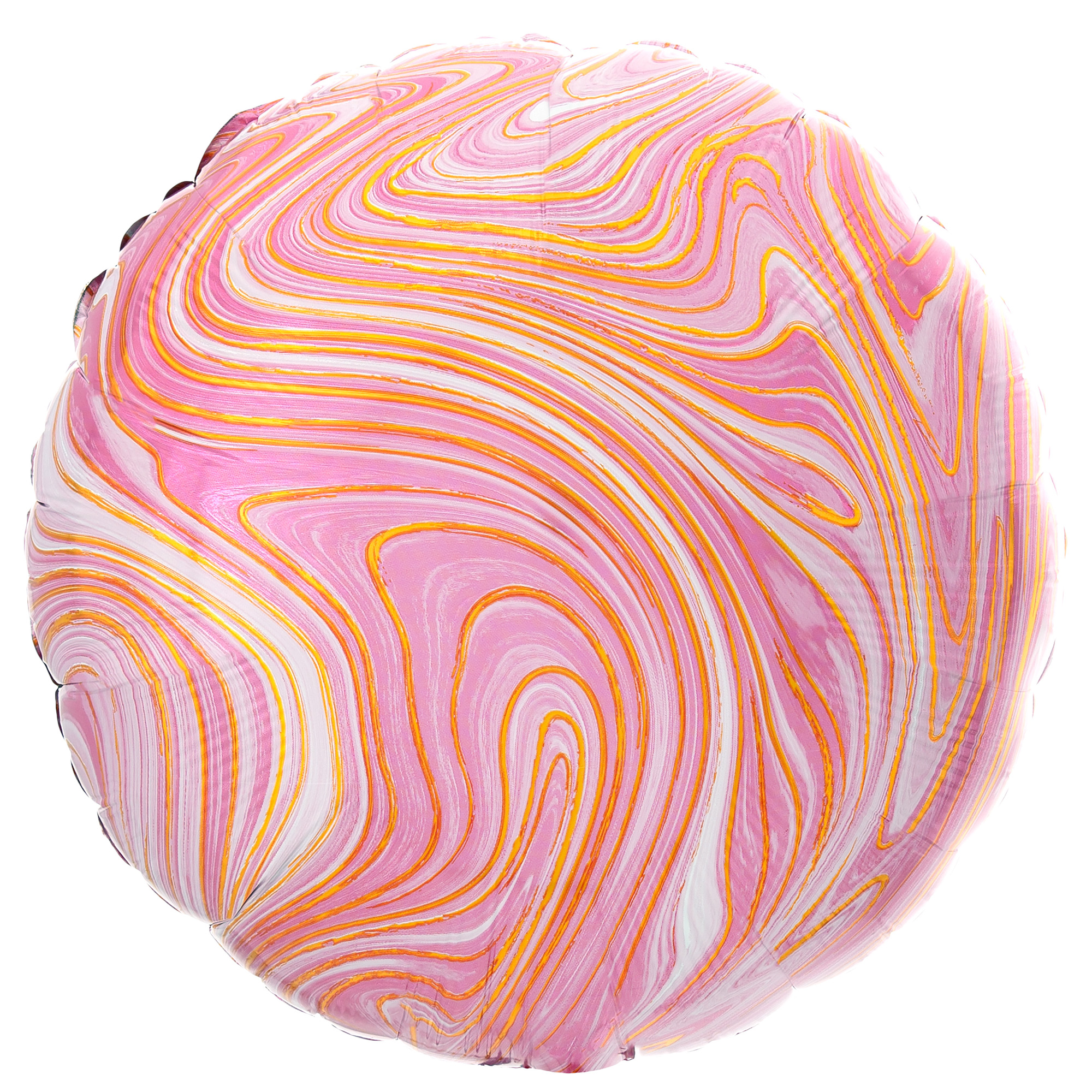 Pink Marble-Effect 17-Inch Round Foil Helium Balloon