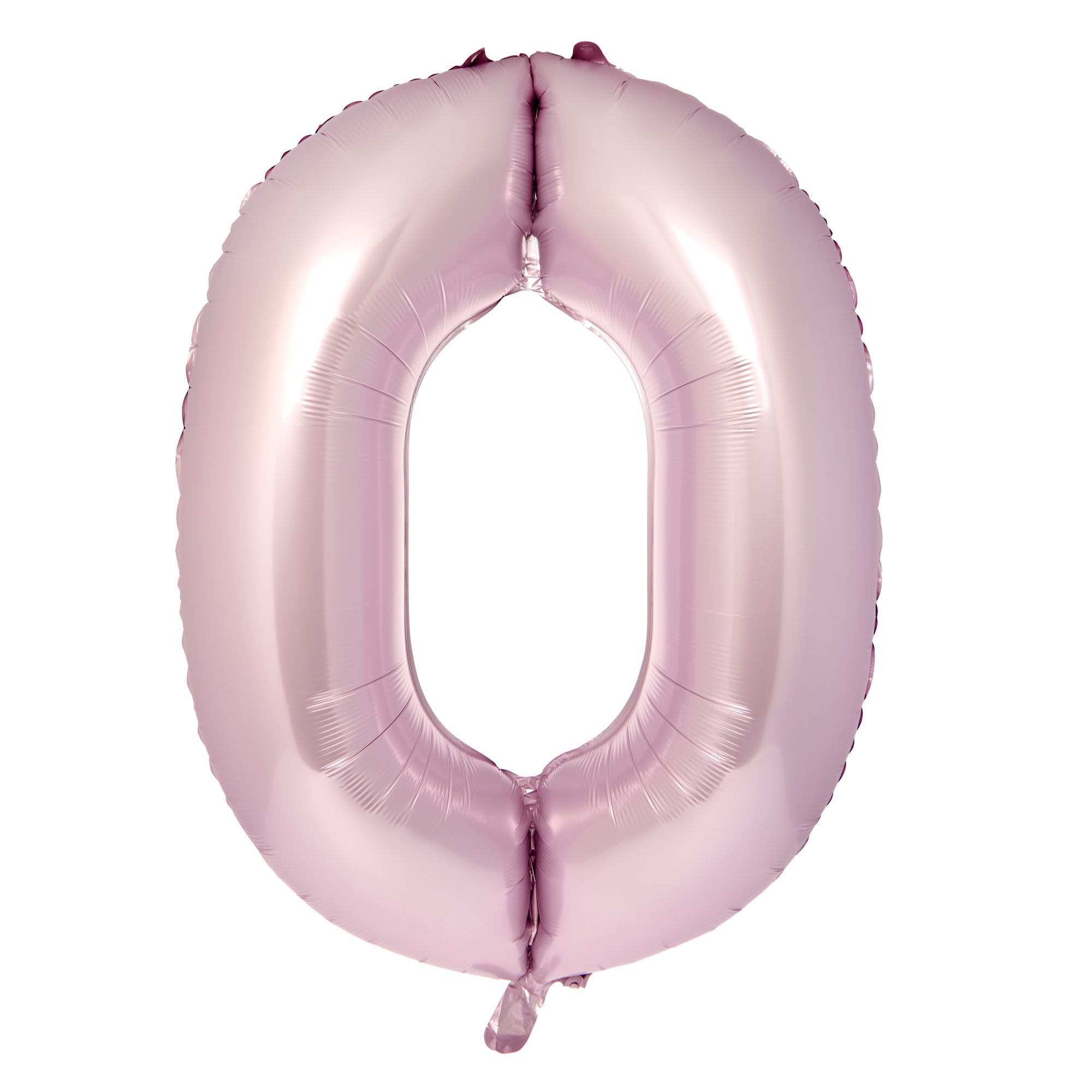 Large 34-Inch Pale Pink Foil Helium Number 0 Balloon - Delivered Inflated
