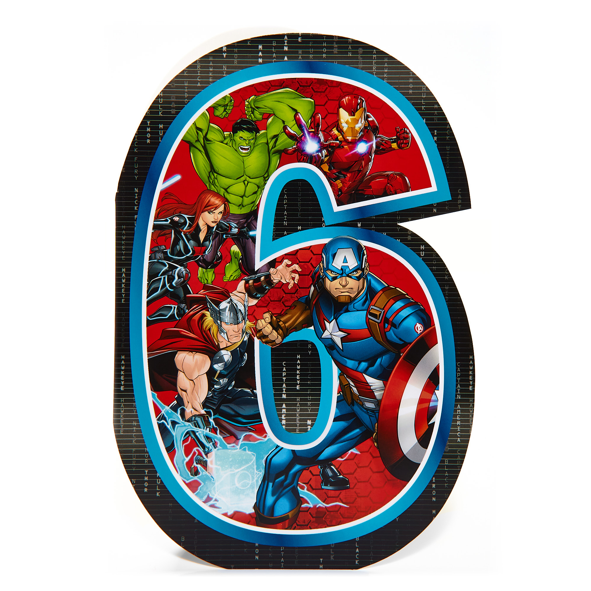 Marvel Avengers 6th Birthday Card