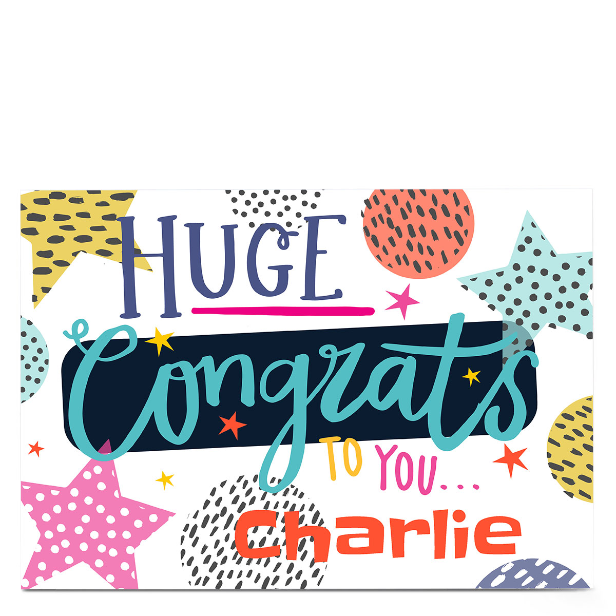 Personalised Bev Hopwood Congratulations Card - Huge Congrats