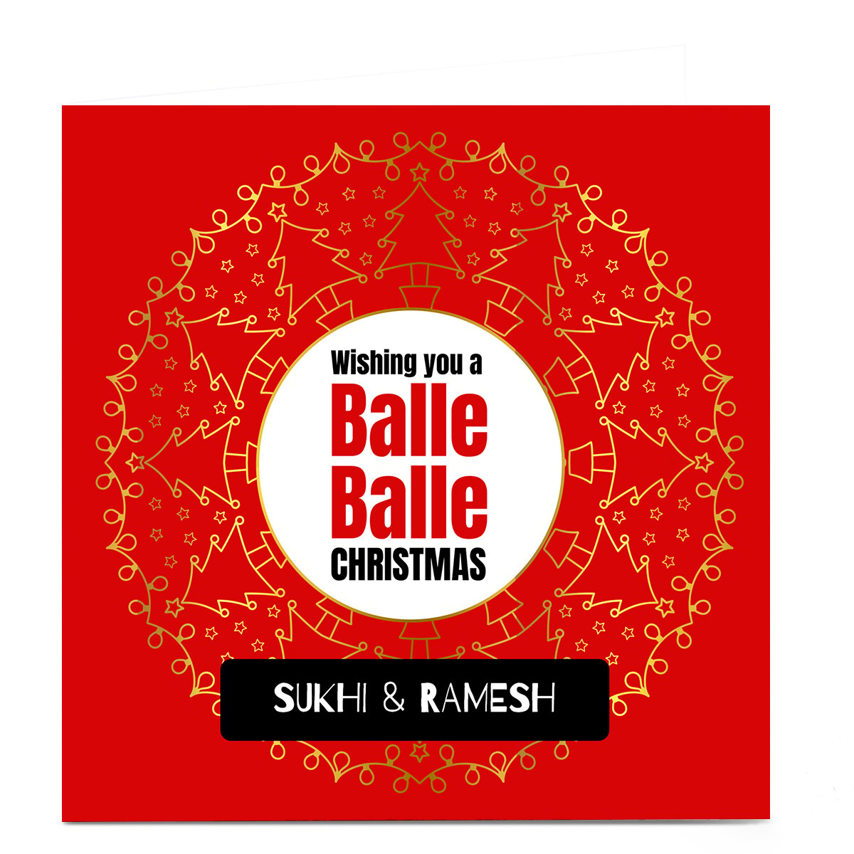 Personalised Roshah Designs Christmas Card - Balle Balle 