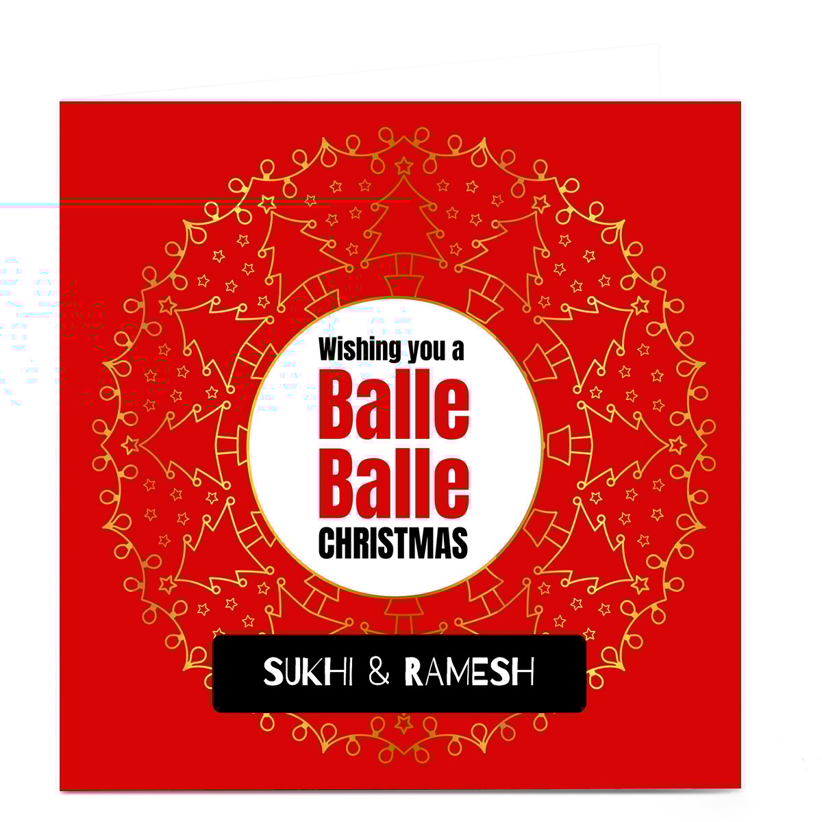 Personalised Roshah Designs Christmas Card - Balle Balle 