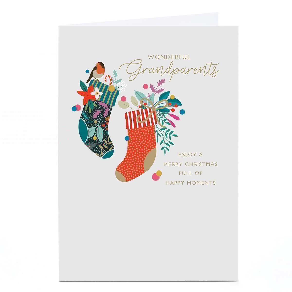 Personalised Christmas Card - Grandparents Stockings
